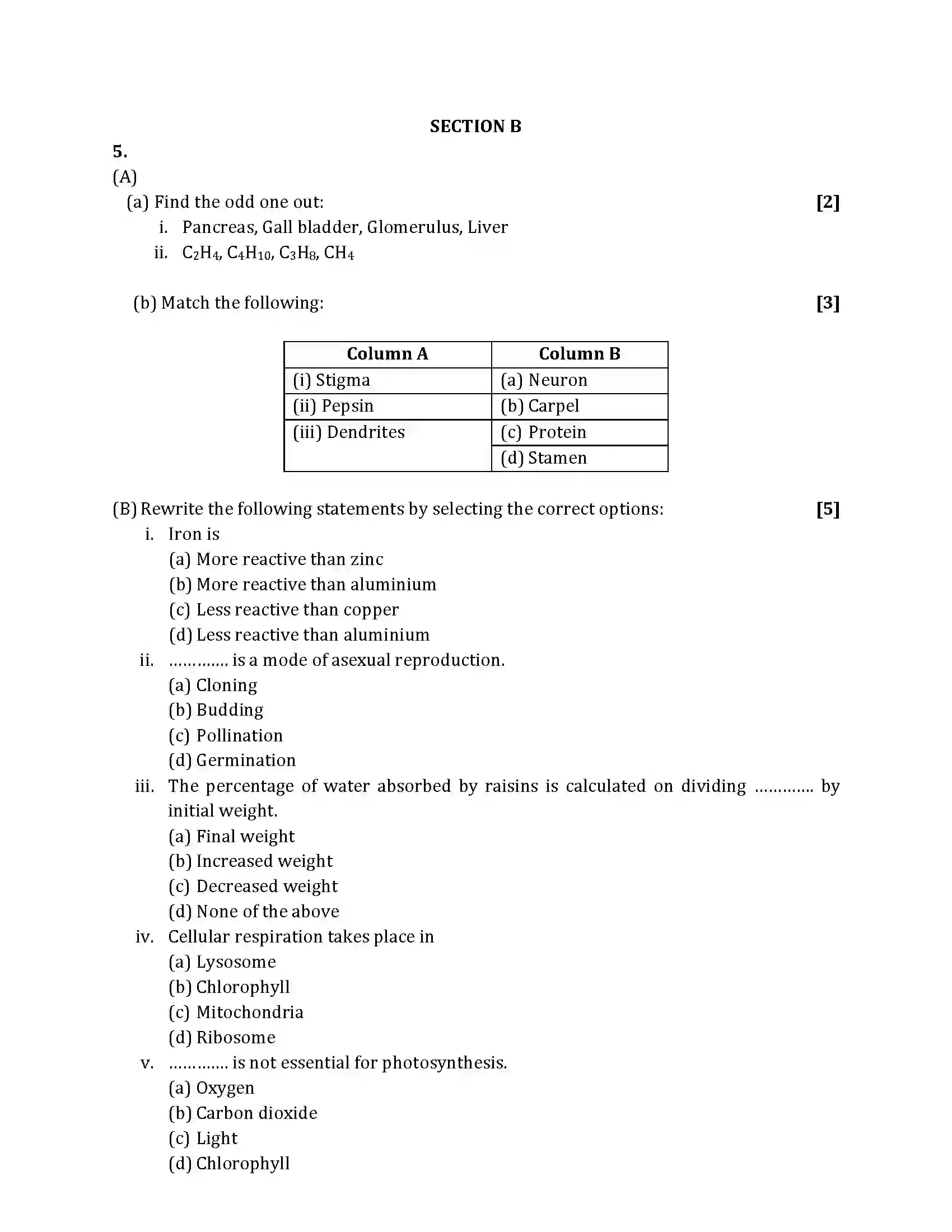 Maharashtra Board Class 10th 2014 Science & Technology - 2014 Previous Year Paper 4
