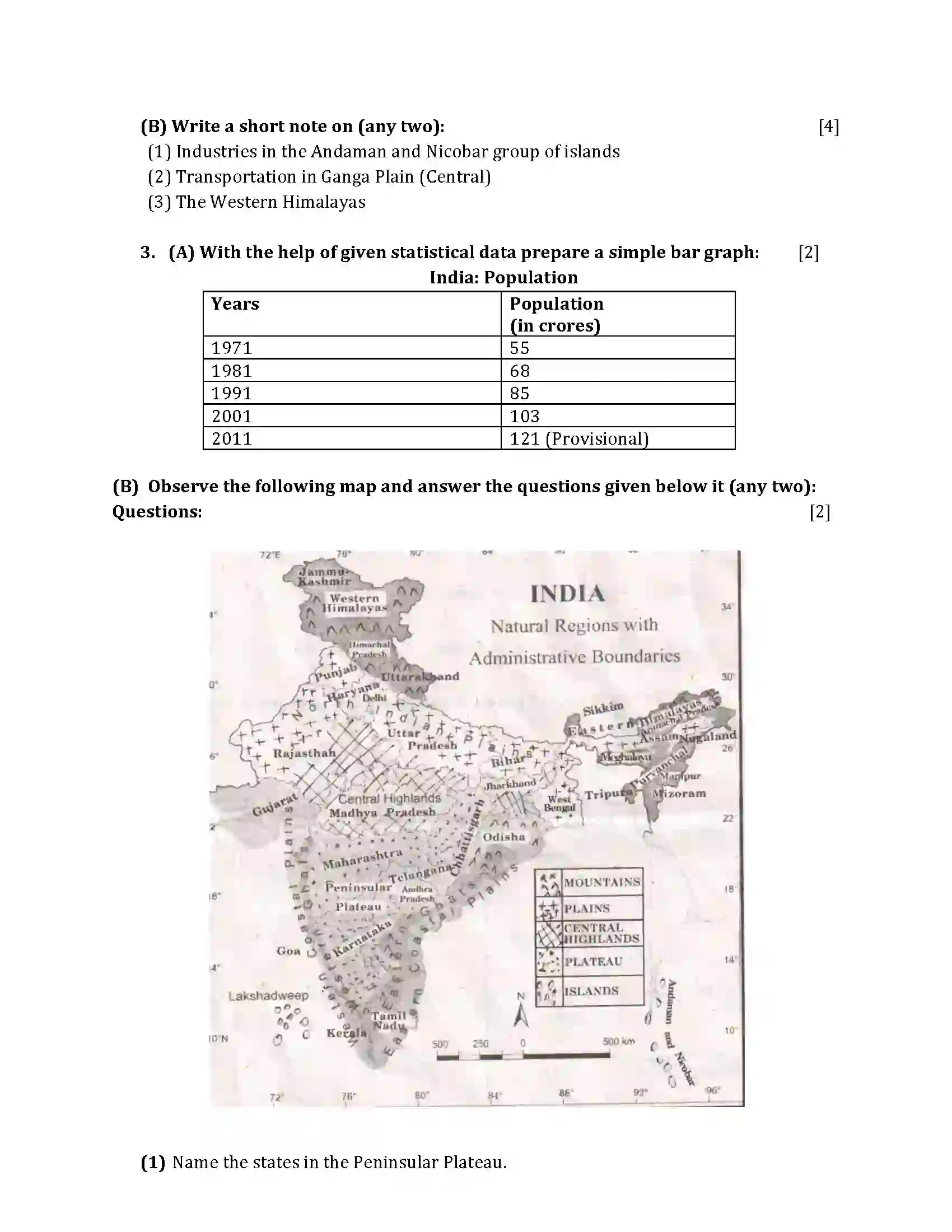 Maharashtra Board Class 10th 2016 Geography & Economics - 2016 Previous Year Paper 2