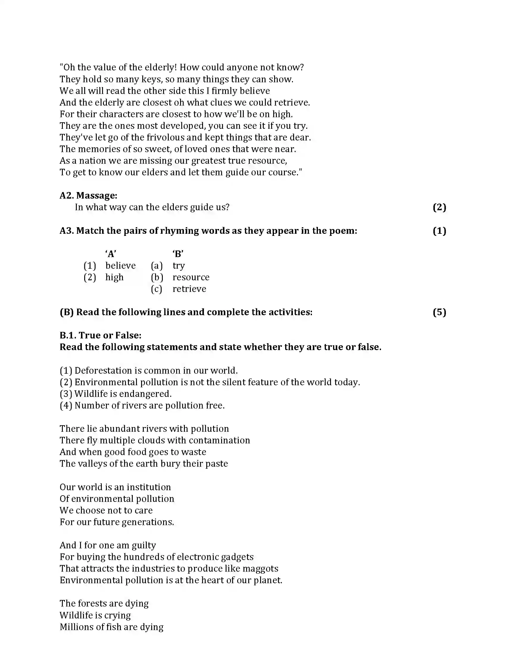 Maharashtra Board Class 10th 2017 English - 2017 Previous Year Paper 8