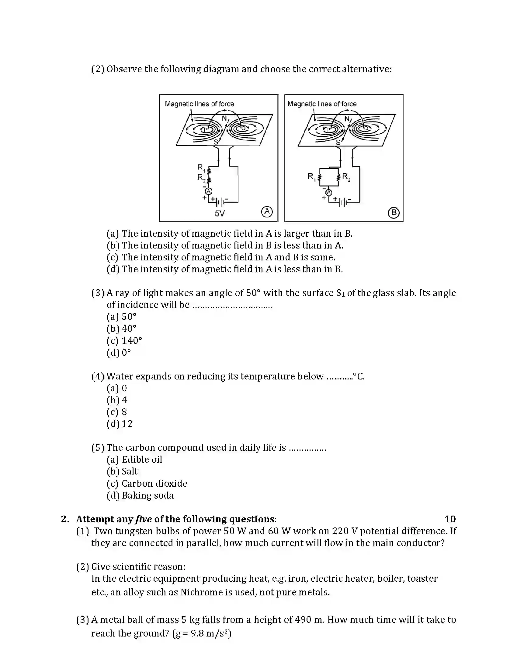 Maharashtra Board Class 10th 2019 Science & Technology - 2019 - Paper-1 Previous Year Paper 2