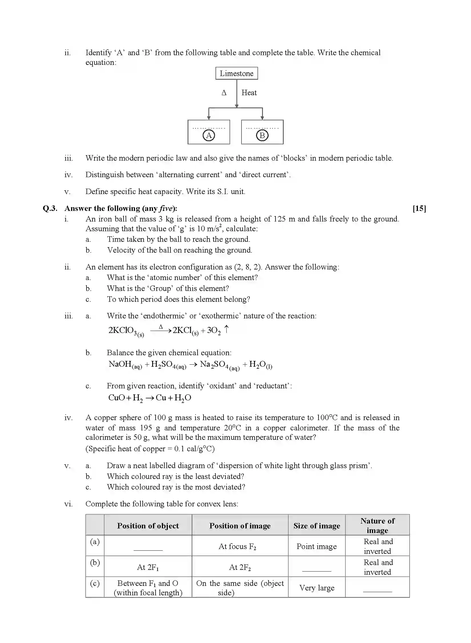 Maharashtra Board Class 10th 2020 Science & Technology - July 2020 - Paper-1 Previous Year Paper 2