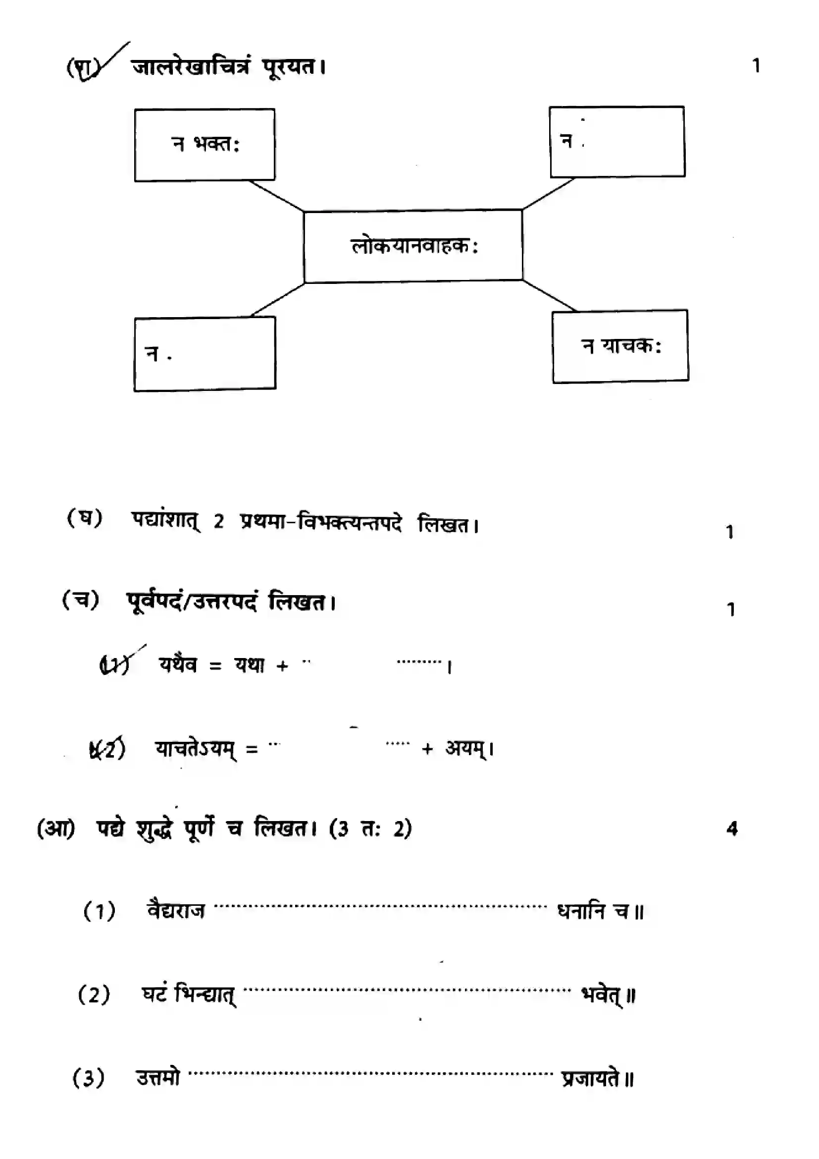 Maharashtra Board Class 10th 2022 Sanskrit Previous Year Paper 8