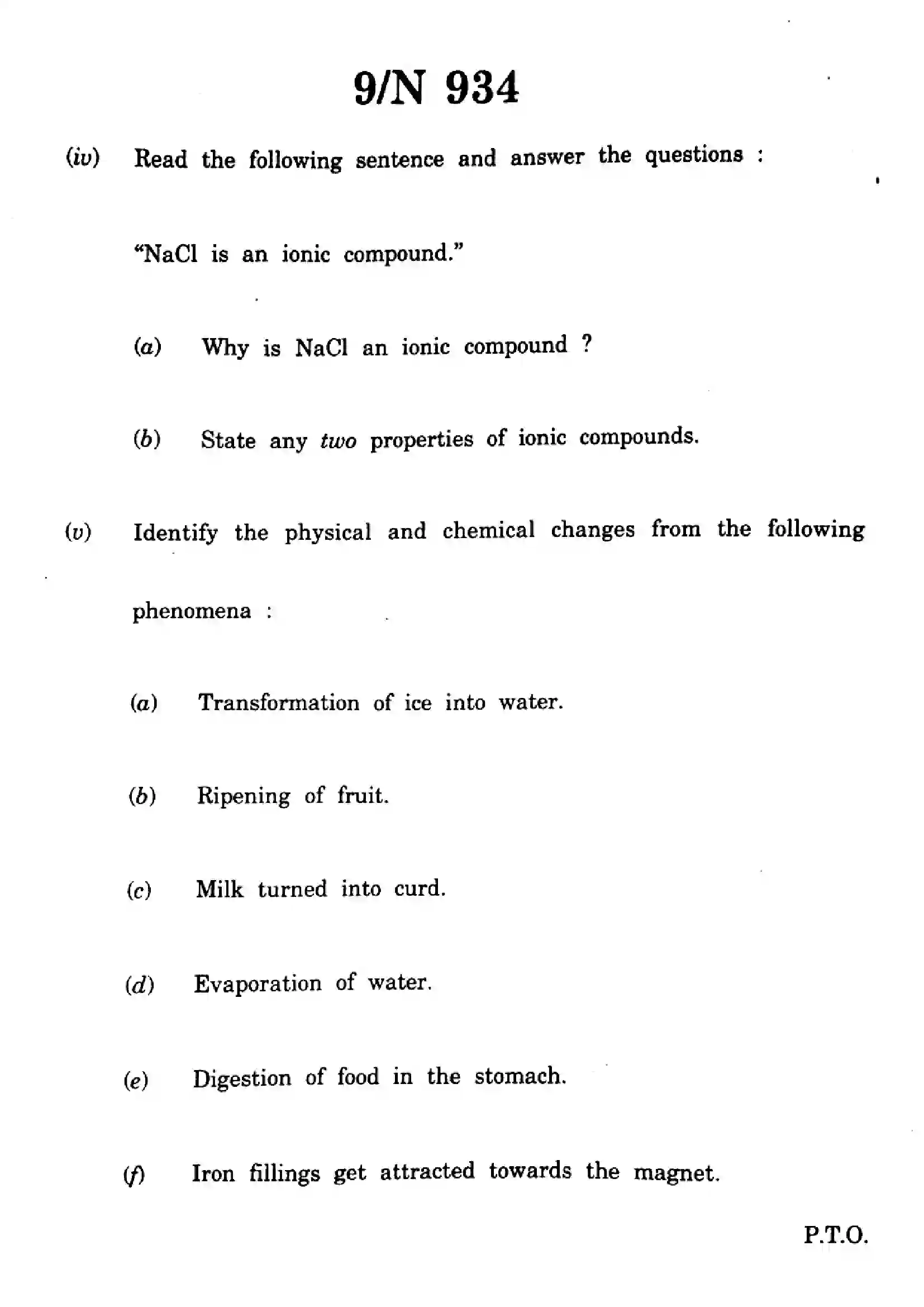 Maharashtra Board Class 10th 2023 Science & Technology - 72-N-934 - 2023 Previous Year Paper 9