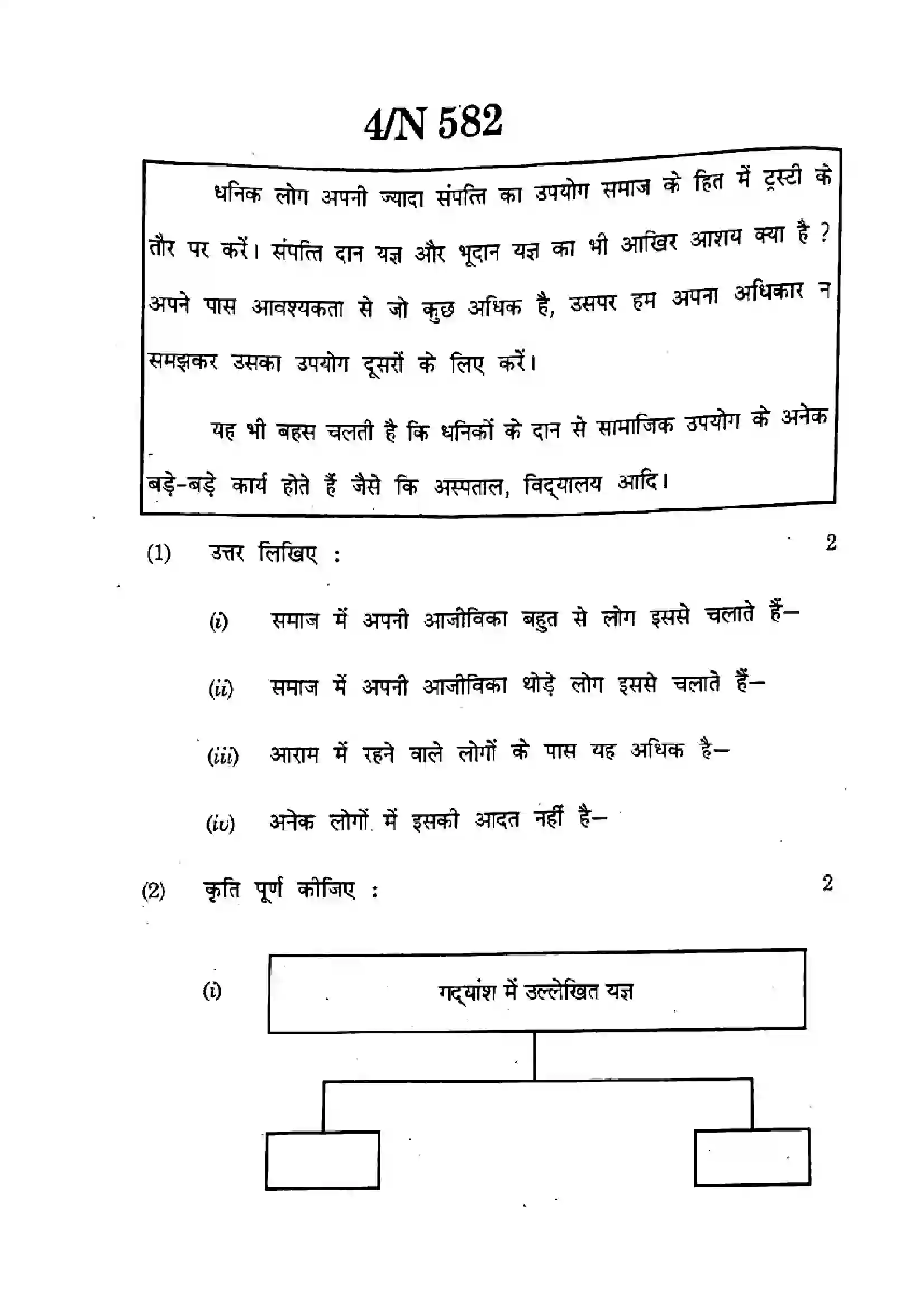 Maharashtra Board Class 10th 2024 हिंदी - (15) - (N-582) Previous Year Paper 4
