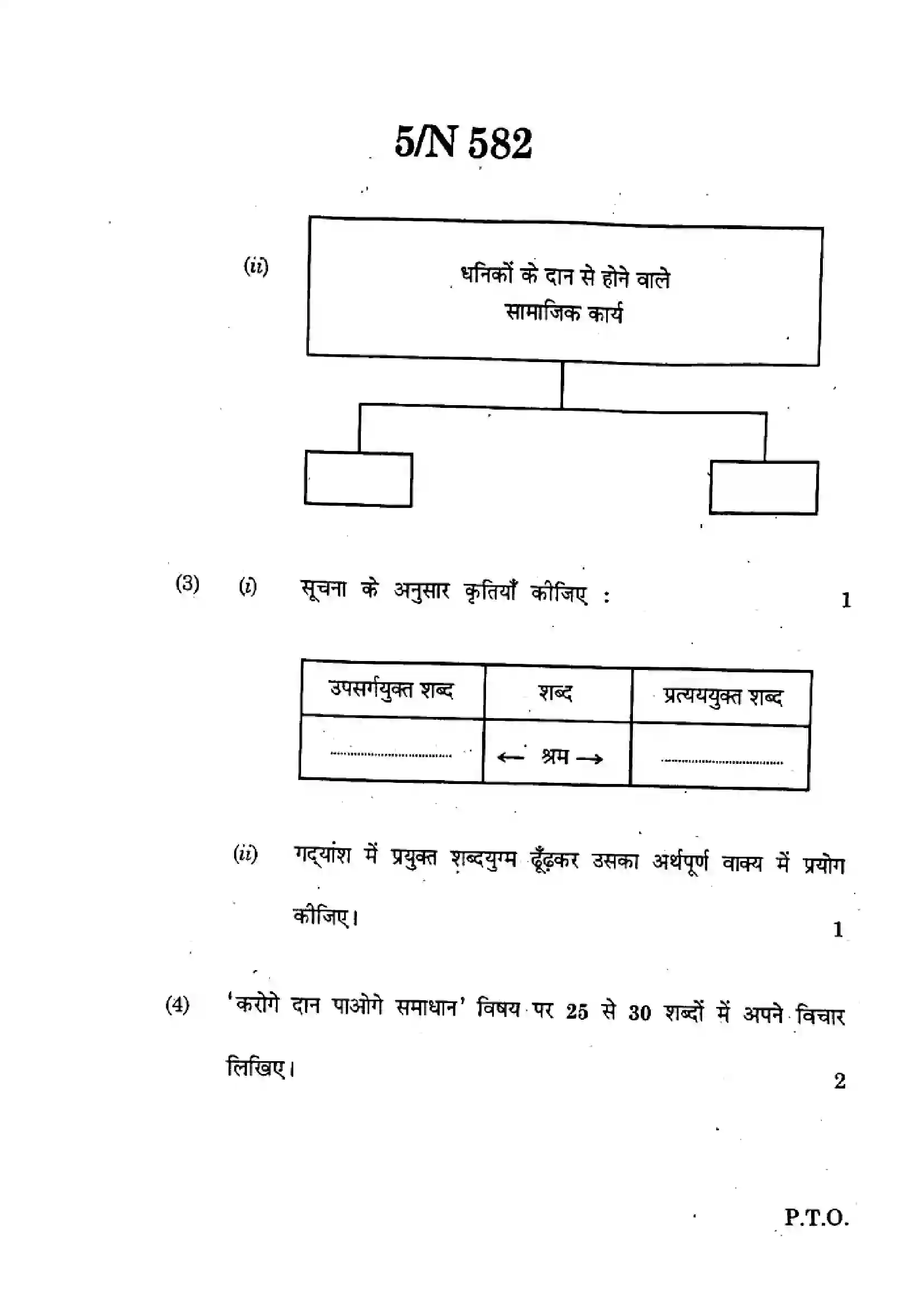 Maharashtra Board Class 10th 2024 हिंदी - (15) - (N-582) Previous Year Paper 5