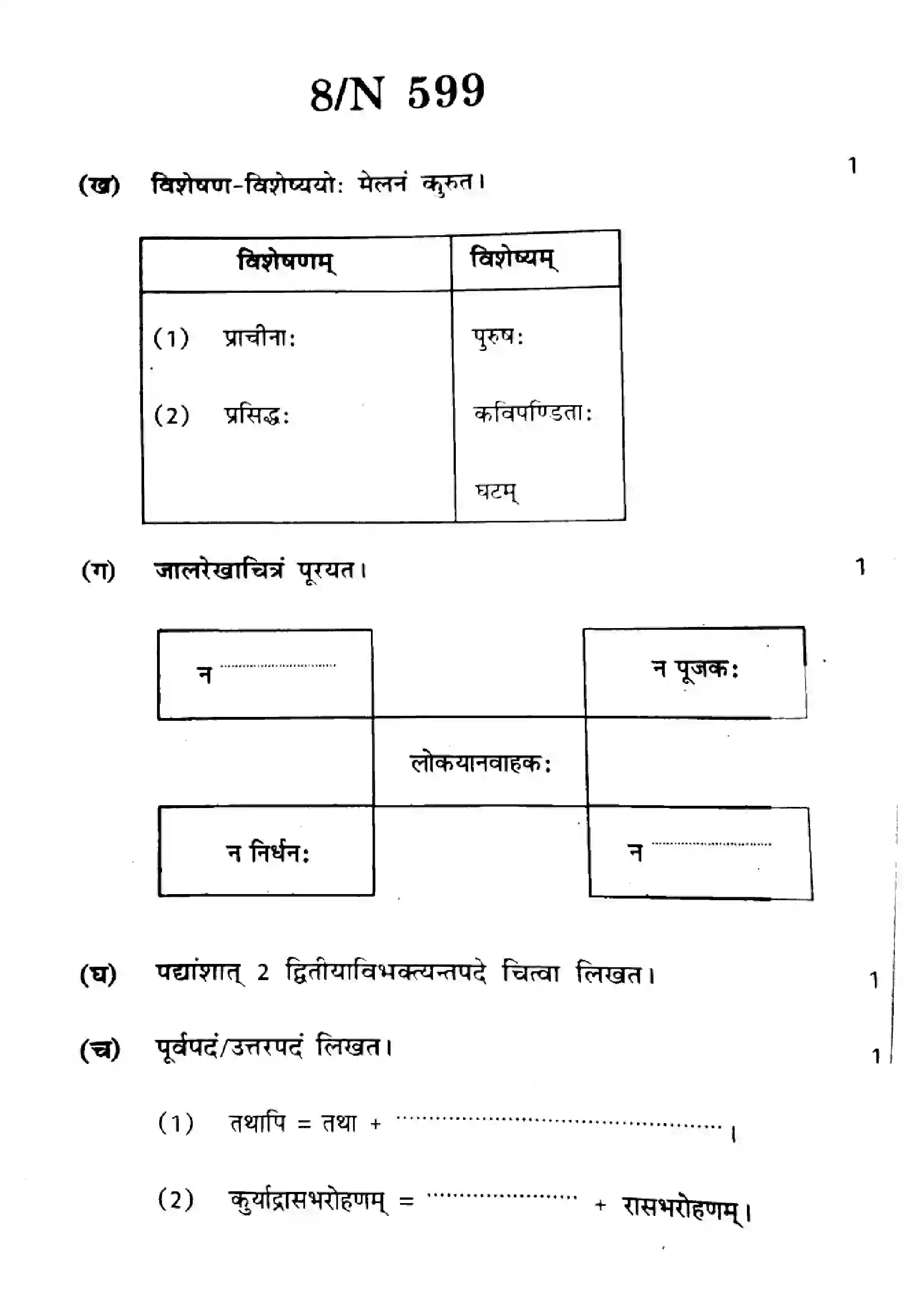 Maharashtra Board Class 10th 2024 Sanskrit Composite Previous Year Paper 8