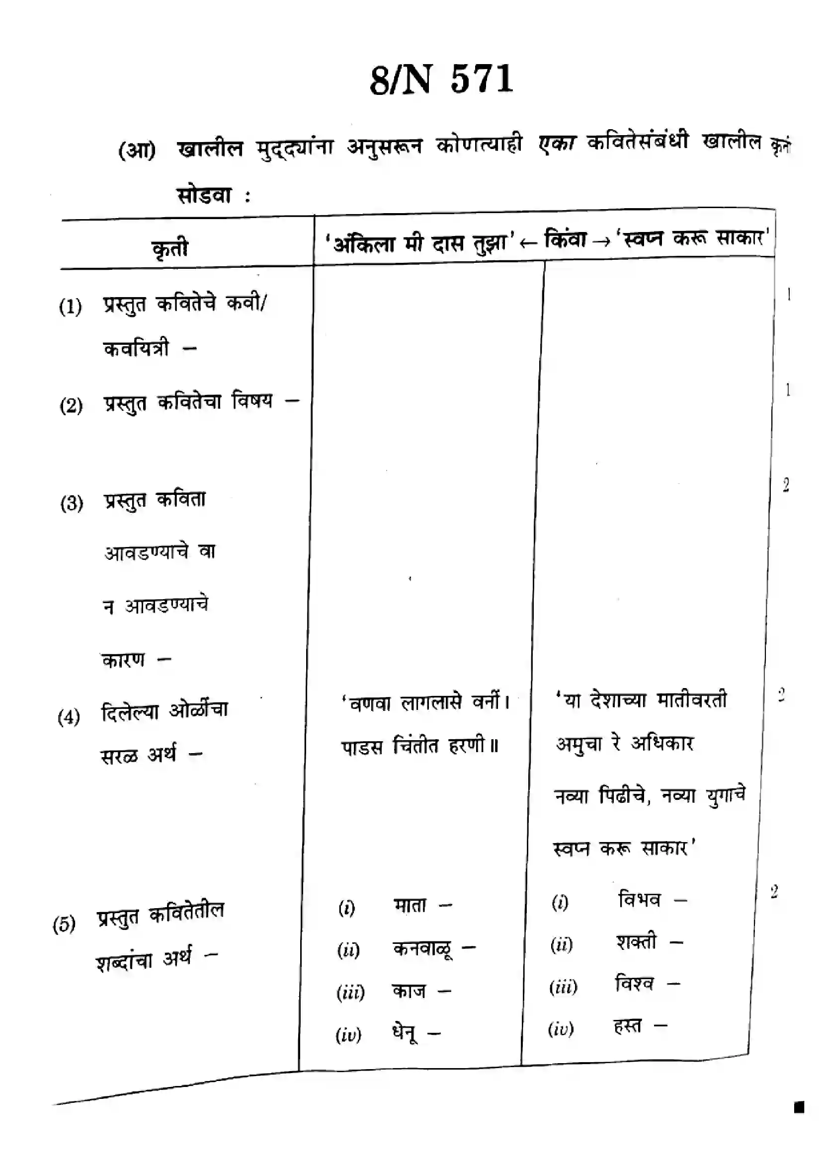 Maharashtra Board Class 10th 2024 Marathi - (16) - (N-571) Previous Year Paper 8