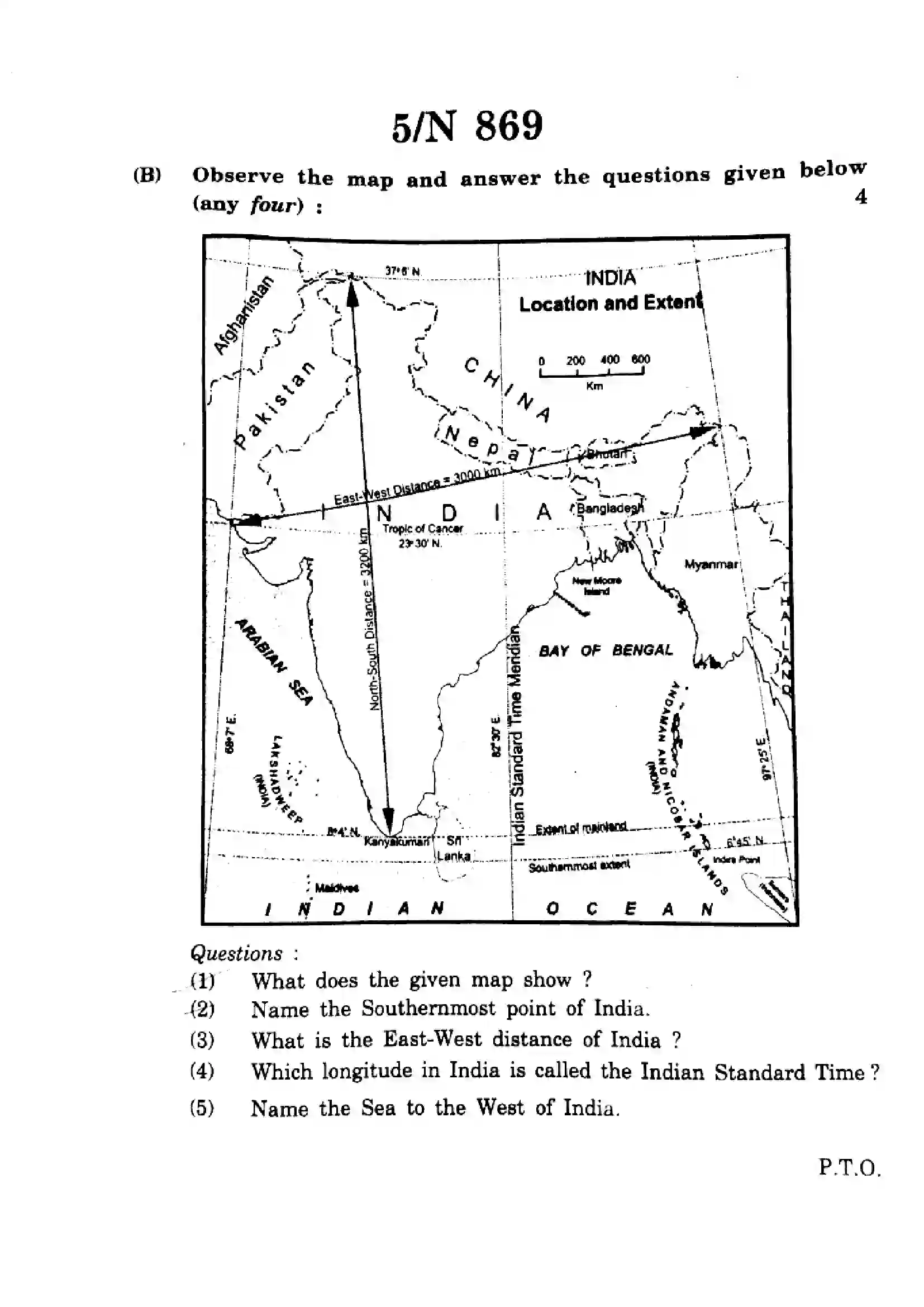 Maharashtra Board Class 10th 2025 Social Sciences (Geography) - N-869 Previous Year Paper 5