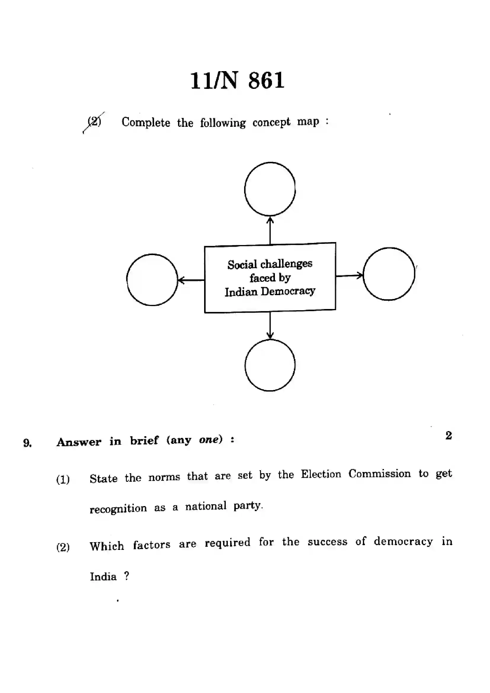 Maharashtra Board Class 10th 2025 Social Sciences (History and Pol Science) - N-861 Previous Year Paper 11