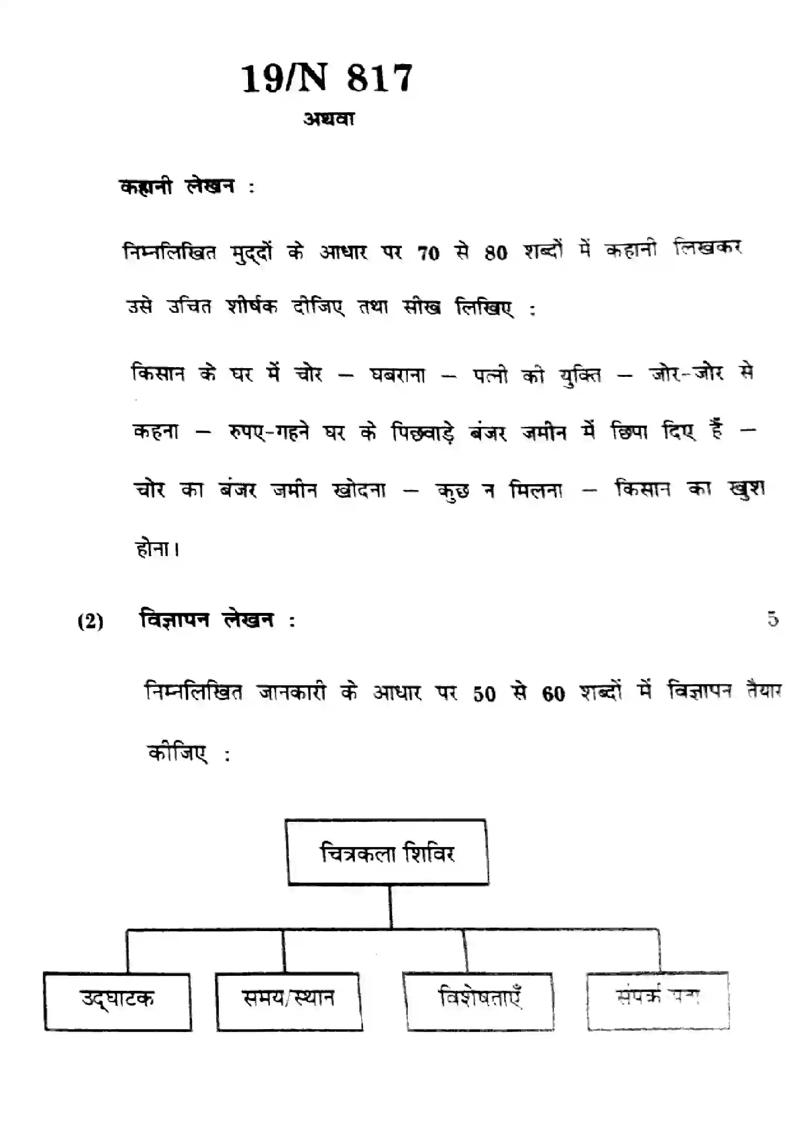 Maharashtra Board Class 10th 2025 Hindi (SL & TL) - N-817 Previous Year Paper 19