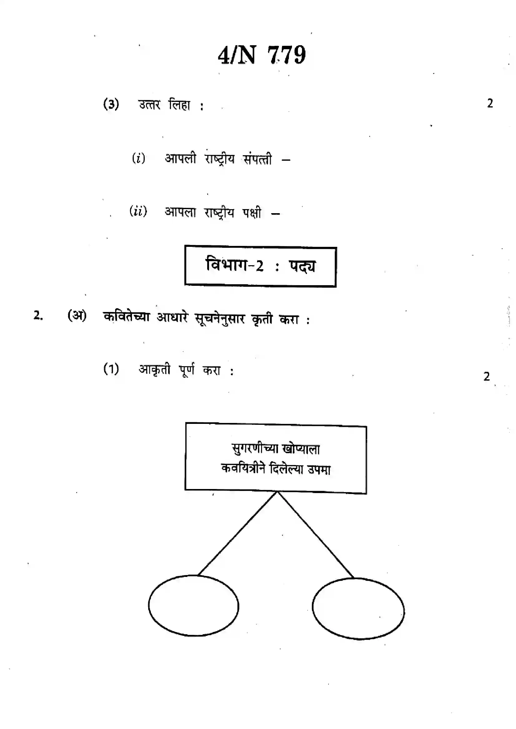 Maharashtra Board Class 10th 2025 Marathi (Composite) (SL & TL) - N-779 Previous Year Paper 4