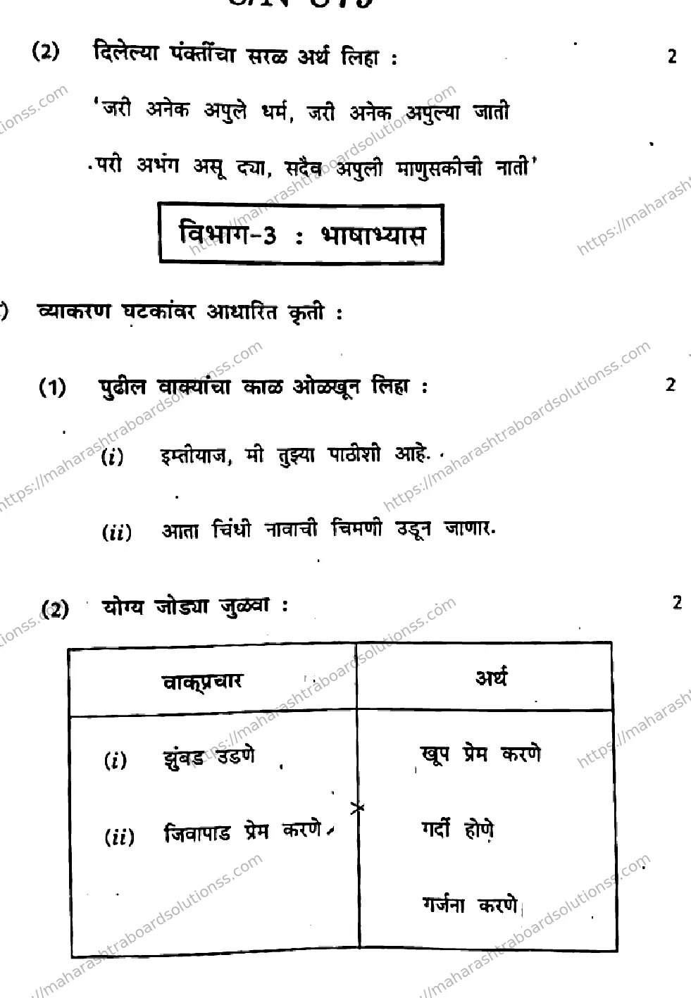 Maharashtra Board Class 10th 2026 MARATHI SECOND OR THIRD LANGUAGE COMPOSITE A N 879 Previous Year Paper 8