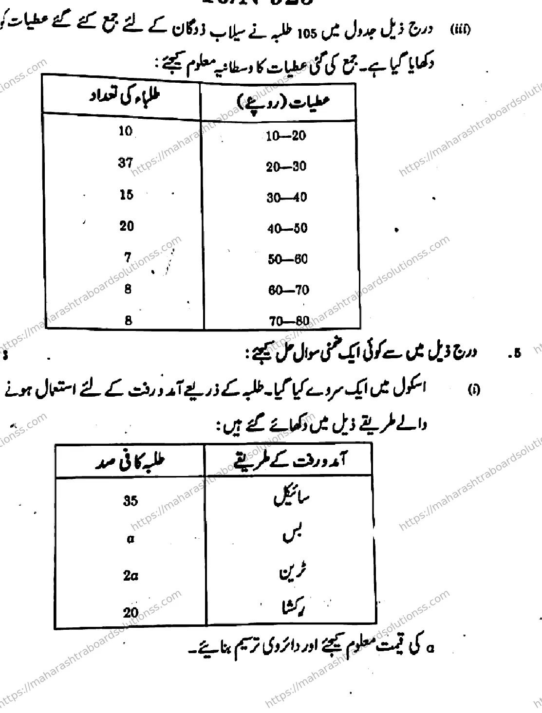 Maharashtra Board Class 10th 2026 MATHEMATICS ALGEBRA 71 N 923 Previous Year Paper 10