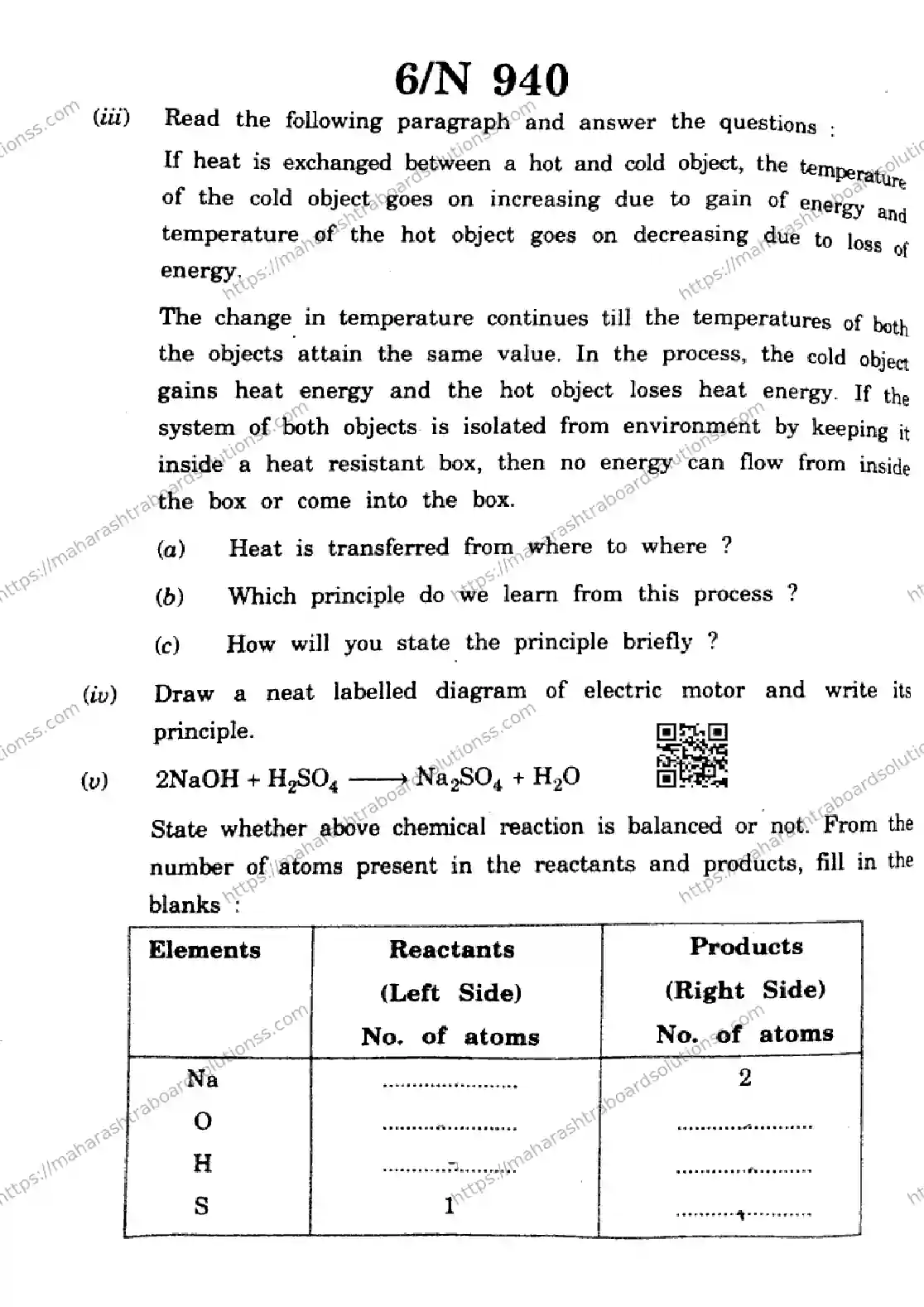 Maharashtra Board Class 10th 2026 SCIENCE AND TECHNOLOGY 72 N 940 Previous Year Paper 6