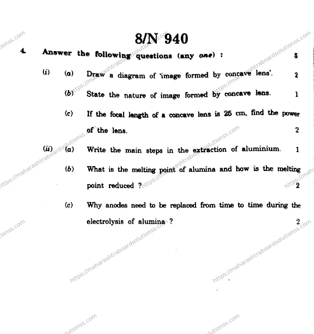 Maharashtra Board Class 10th 2026 SCIENCE AND TECHNOLOGY 72 N 940 Previous Year Paper 8