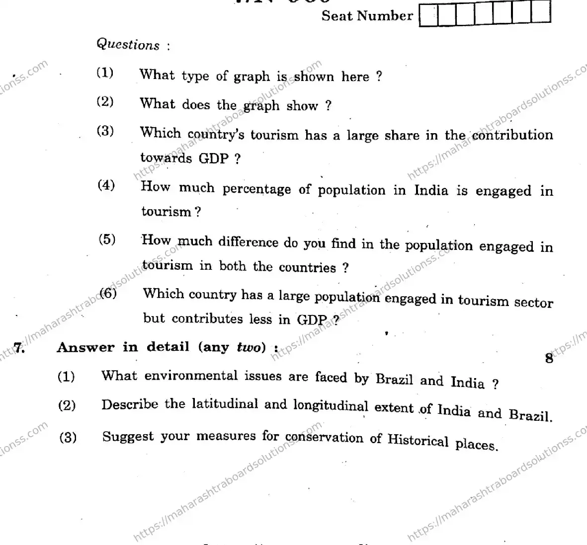 Maharashtra Board Class 10th 2026 SOCIAL SCIENCES GEOGRAPHY 73 N 969 Previous Year Paper 7