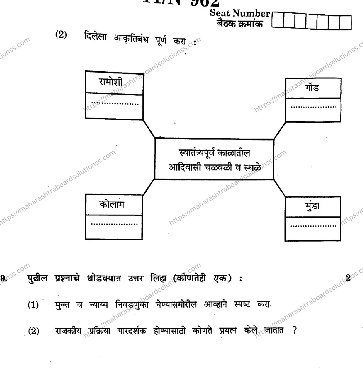Maharashtra Board Class 10th 2026 SOCIAL SCIENCES HISTORY AND POLITICAL SCIENCE 73 N 962 Previous Year Paper 11