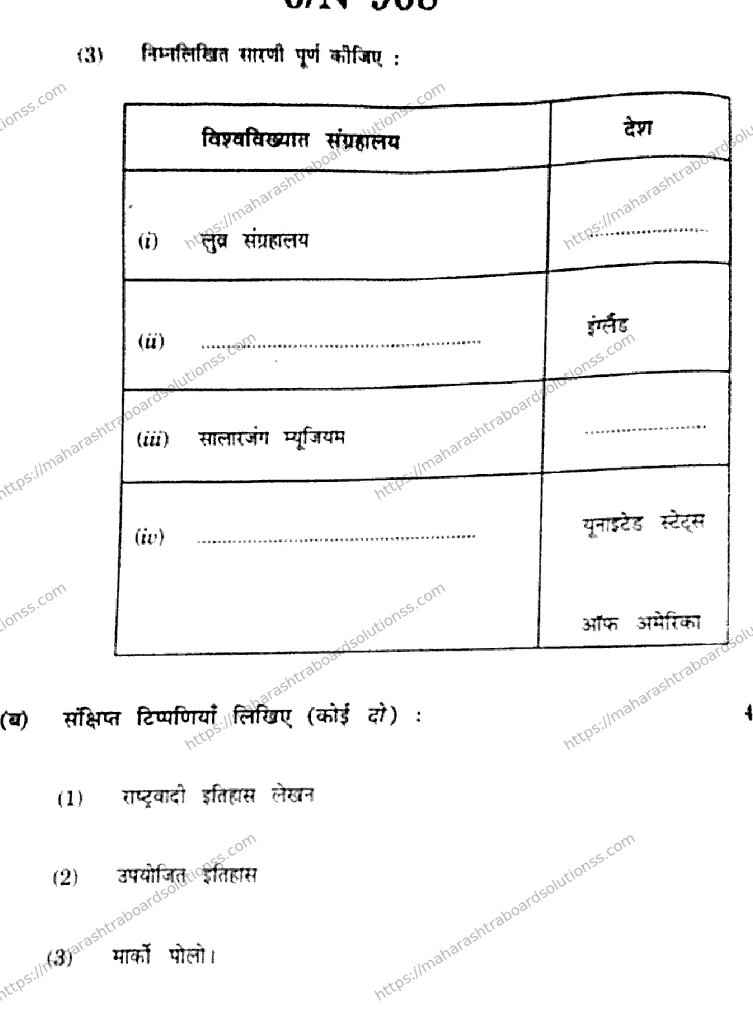 Maharashtra Board Class 10th 2026 SOCIAL SCIENCES HISTORY AND POLITICAL SCIENCE 73 N 968 Previous Year Paper 6