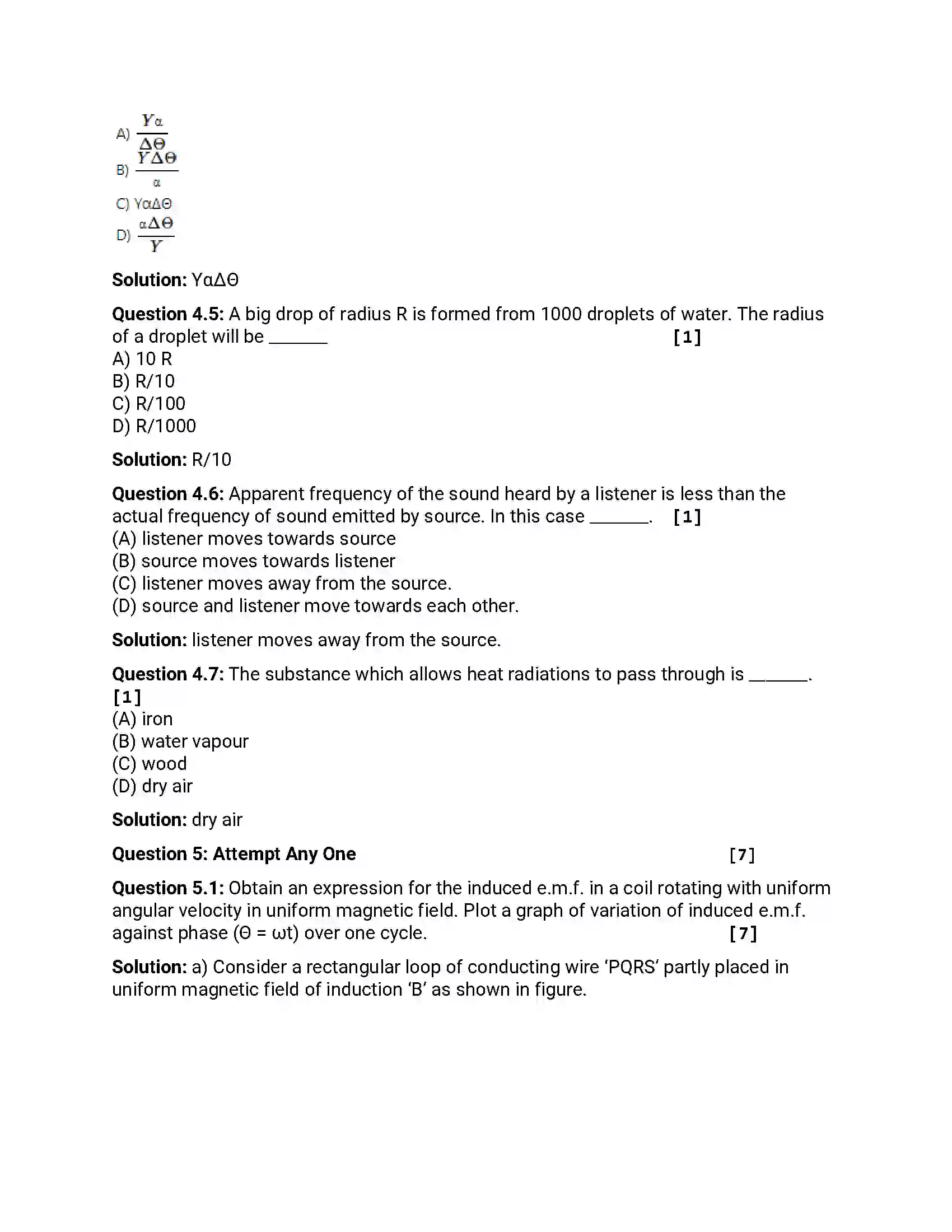 Maharashtra Board Class 12th 2012 Physics - Oct 2012 Previous Year Paper 21