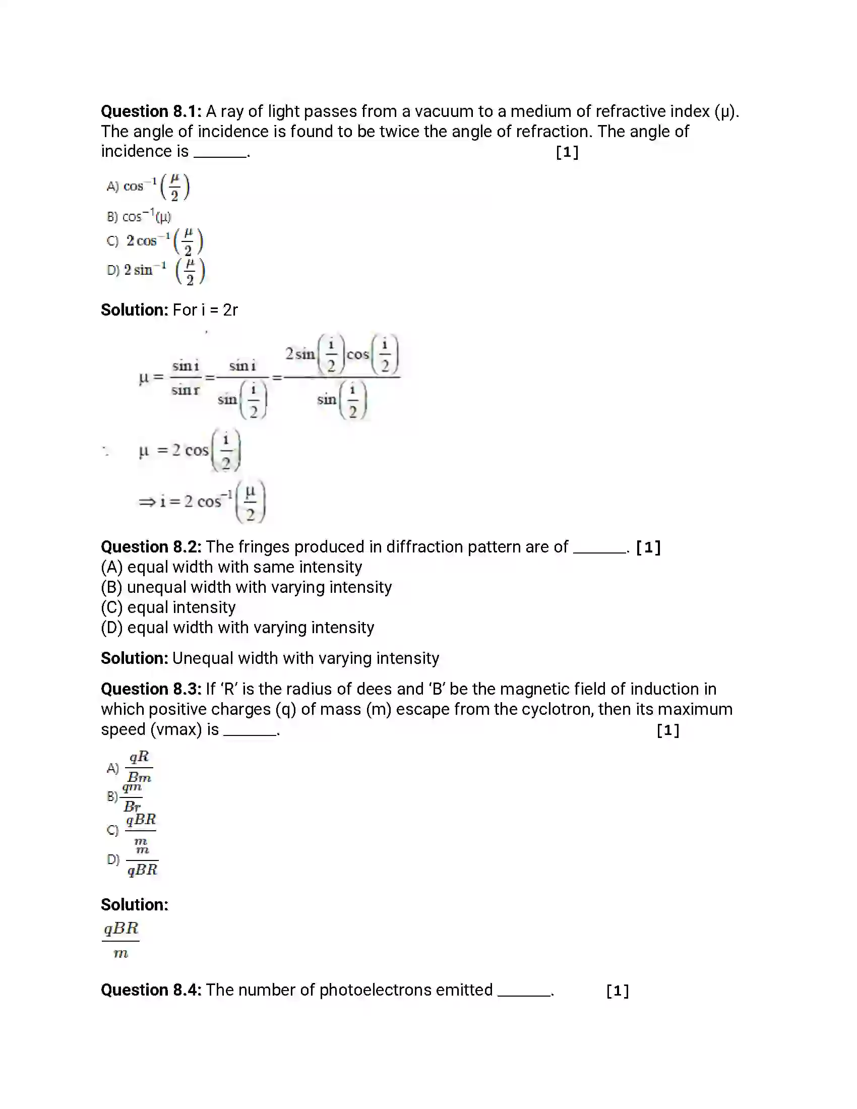 Maharashtra Board Class 12th 2012 Physics - Oct 2012 Previous Year Paper 32