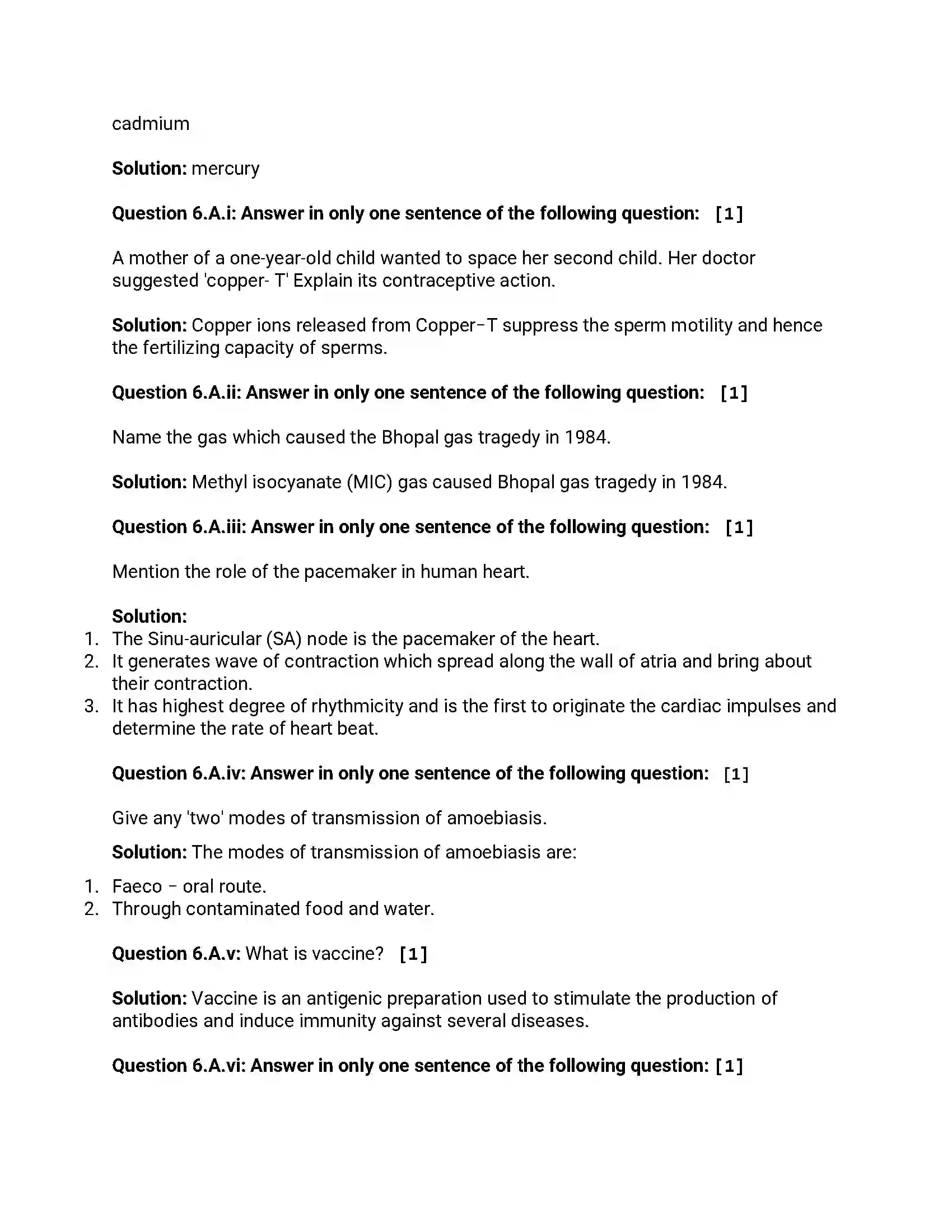 Maharashtra Board Class 12th 2013 Biology - Oct 2013 - Set-1 Previous Year Paper 11