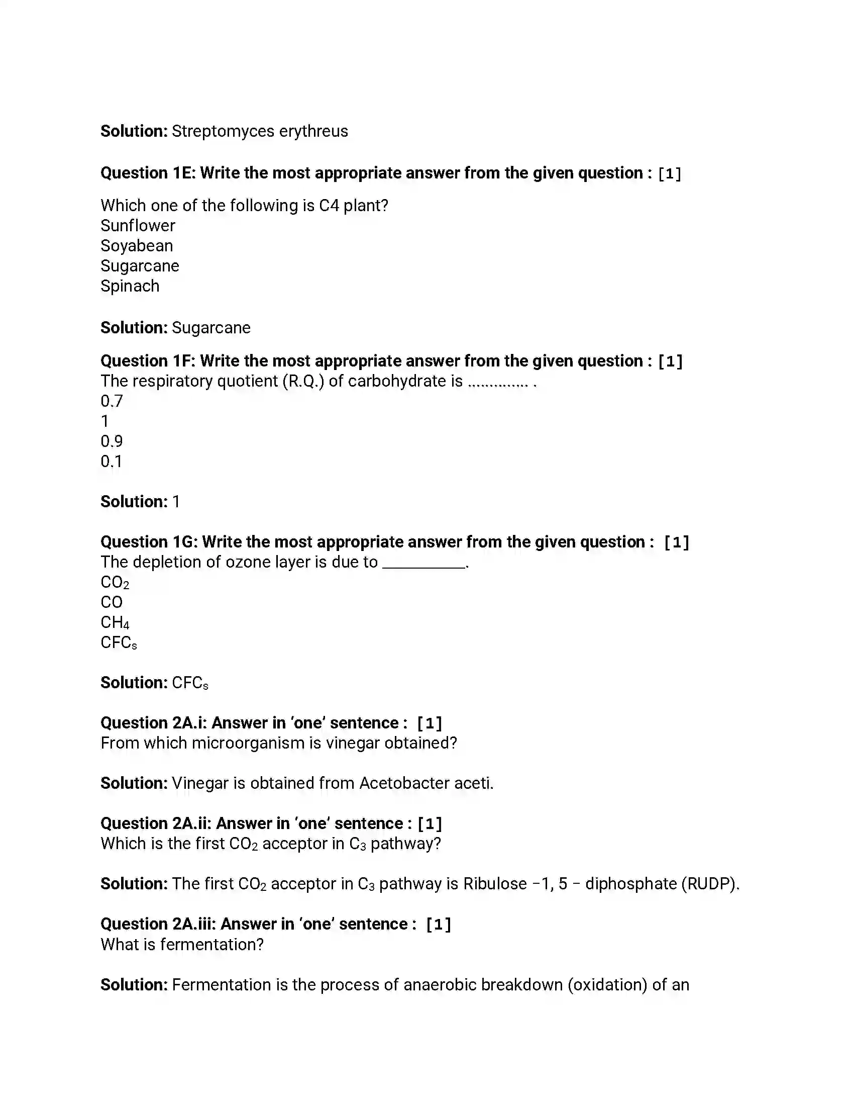 Maharashtra Board Class 12th 2013 Biology - Oct 2013 - Set-1 Previous Year Paper 2