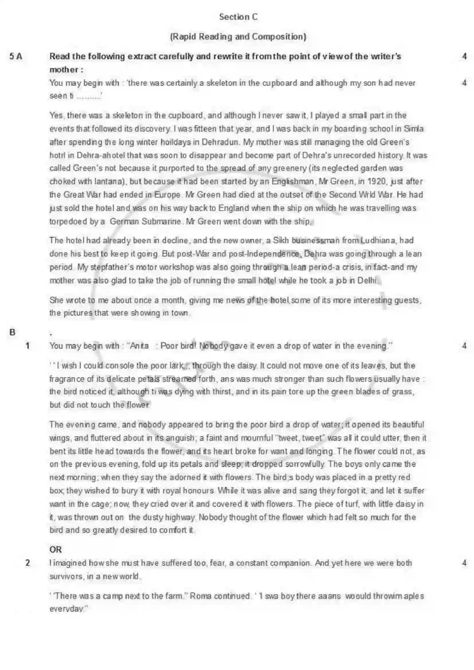 Maharashtra Board Class 12th 2013 English - Oct 2013 - Set-1 Previous Year Paper 6