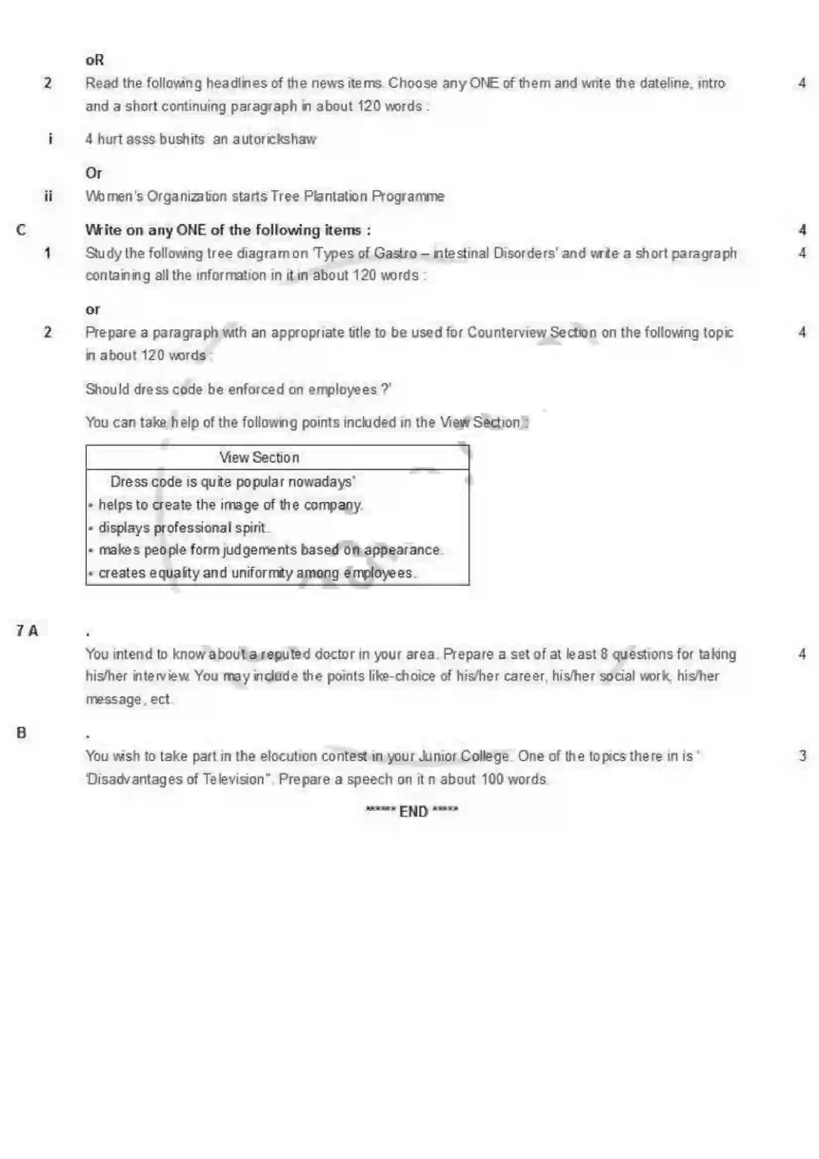 Maharashtra Board Class 12th 2013 English - Oct 2013 - Set-1 Previous Year Paper 8