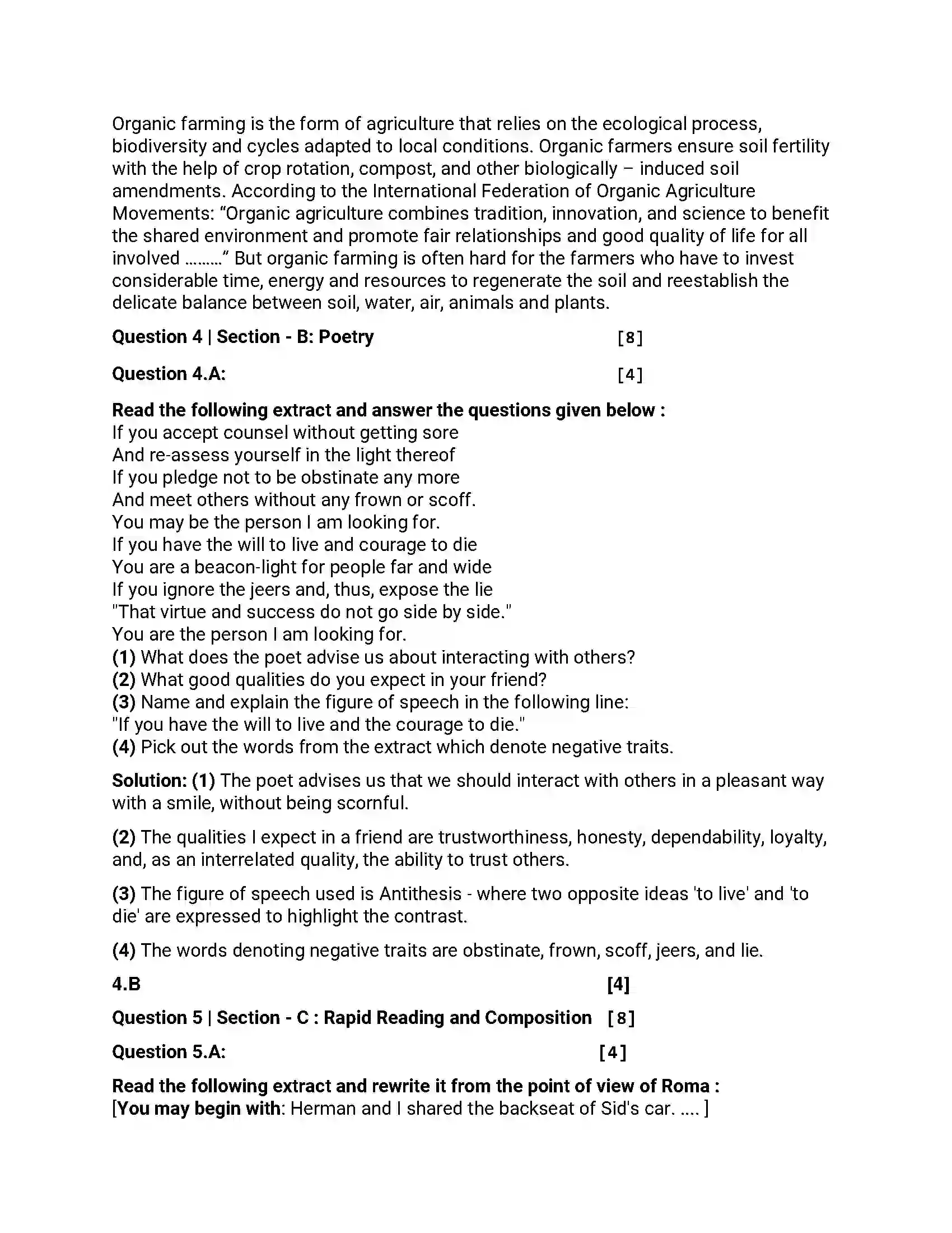 Maharashtra Board Class 12th 2013 English - Oct 2013 - Set-2 Previous Year Paper 8