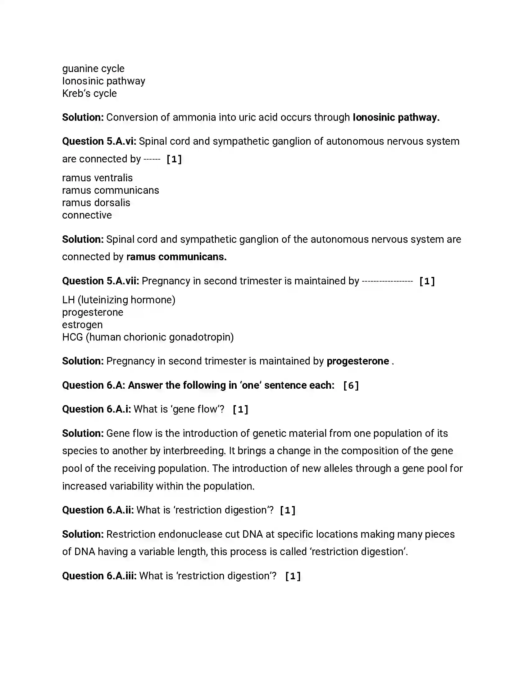 Maharashtra Board Class 12th 2014 Biology - March 2014 Previous Year Paper 11