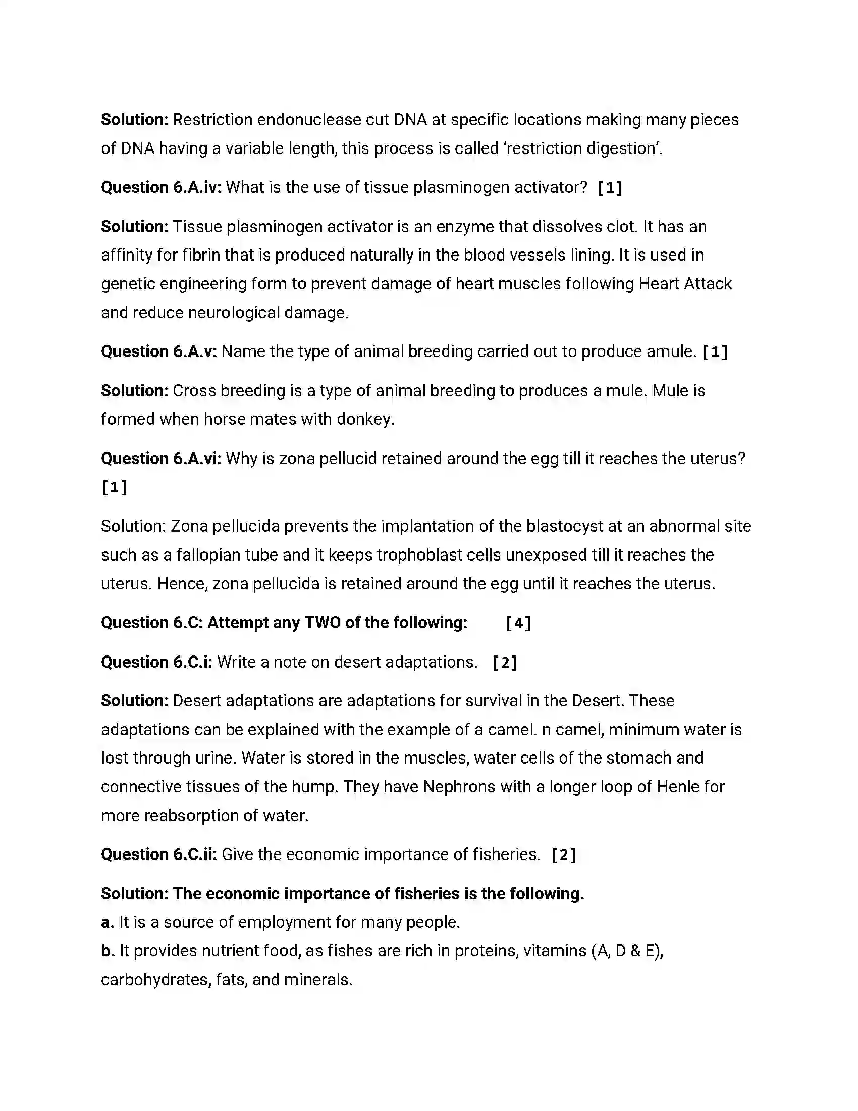 Maharashtra Board Class 12th 2014 Biology - March 2014 Previous Year Paper 12