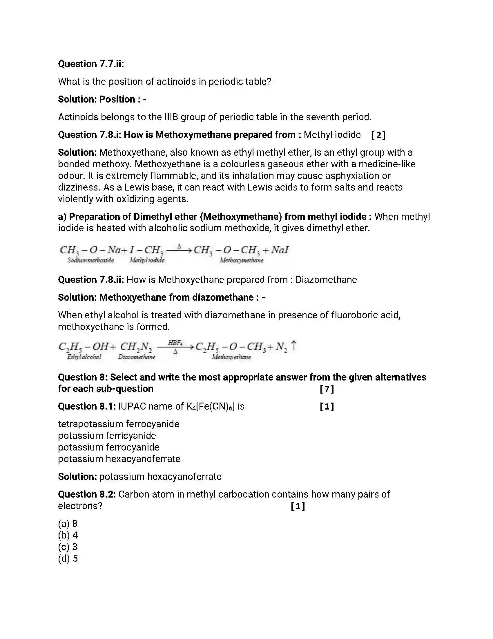 Maharashtra Board Class 12th 2014 Chemistry - March 2014 Previous Year Paper 22