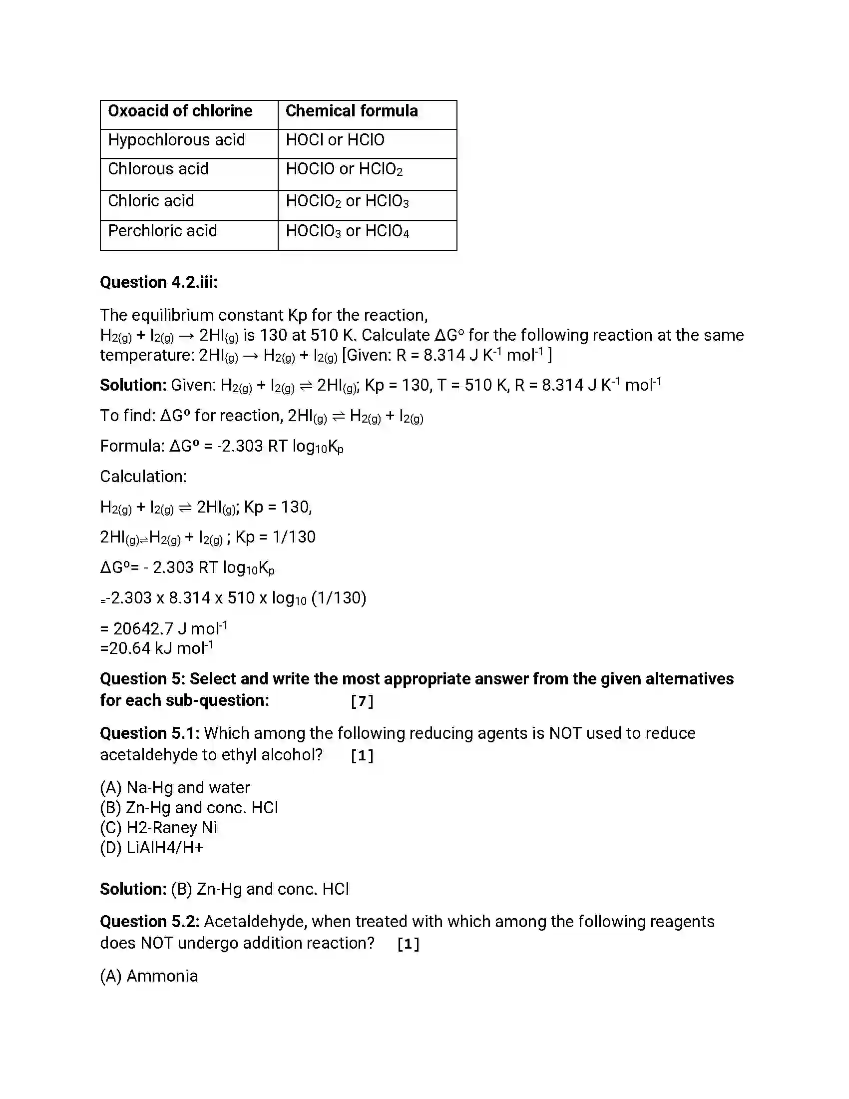 Maharashtra Board Class 12th 2014 Chemistry - Oct 2014 Previous Year Paper 12