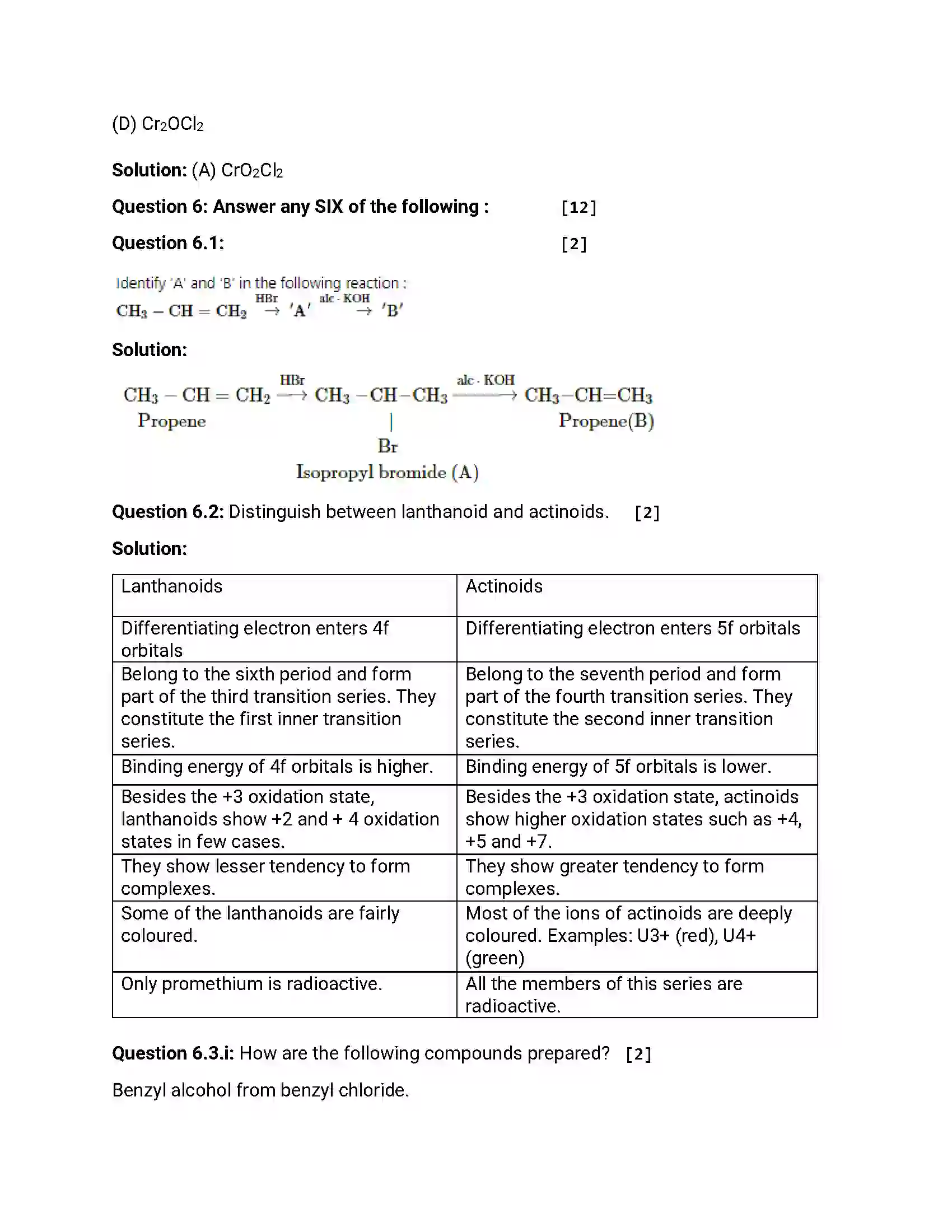 Maharashtra Board Class 12th 2014 Chemistry - Oct 2014 Previous Year Paper 14
