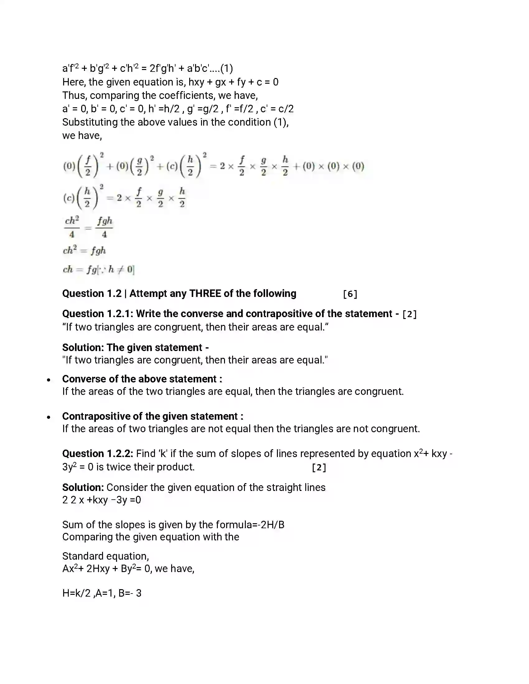 Maharashtra Board Class 12th 2015 Mathematics & Statistics - March 2015 Previous Year Paper 3