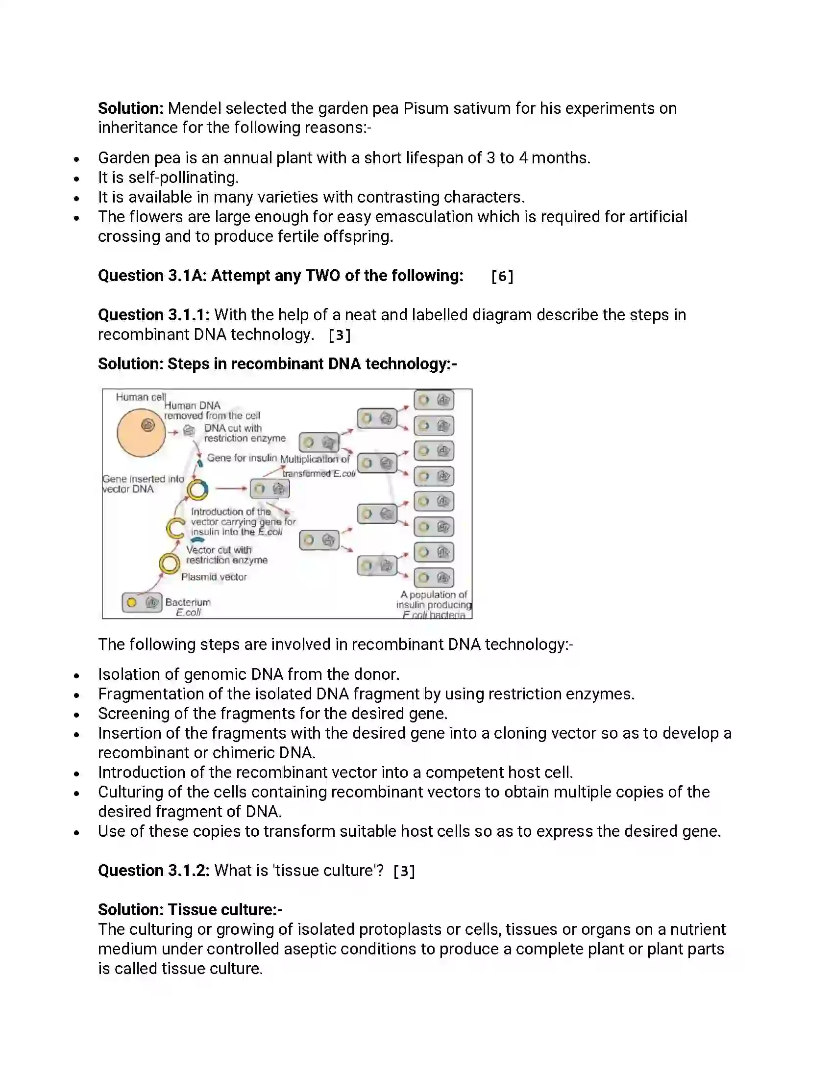 Maharashtra Board Class 12th 2015 Biology - March 2015 Previous Year Paper 6