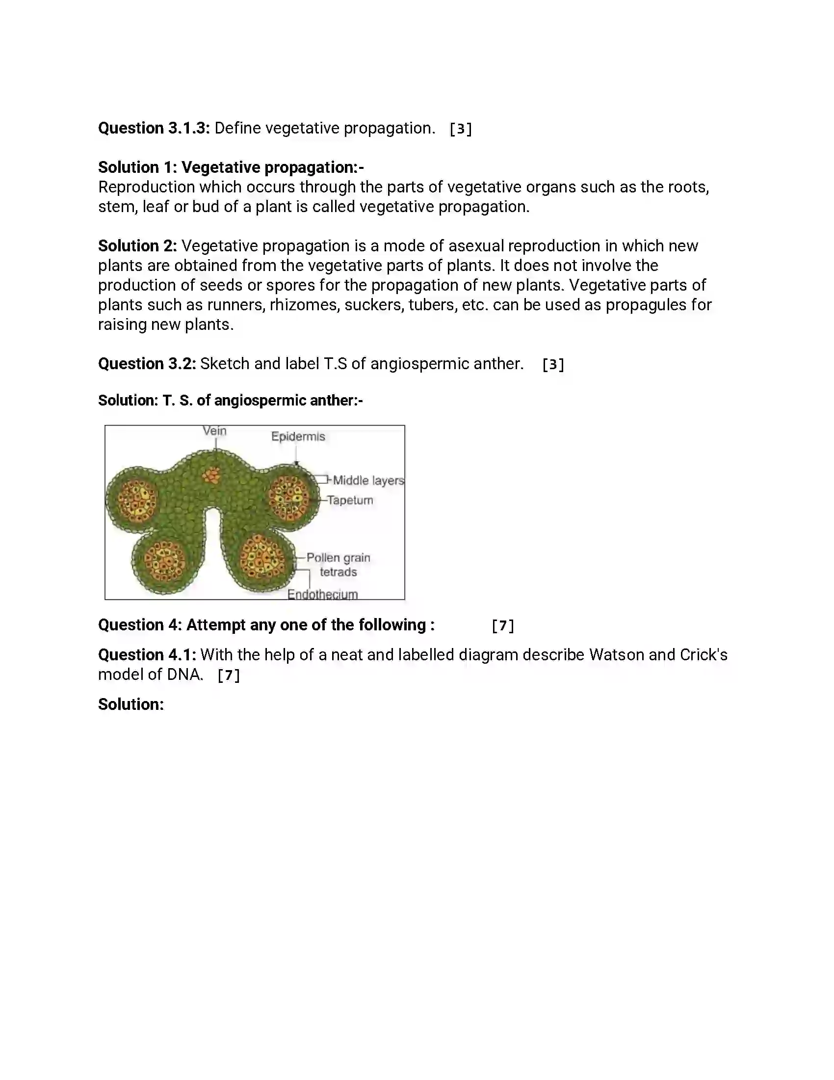 Maharashtra Board Class 12th 2015 Biology - March 2015 Previous Year Paper 7
