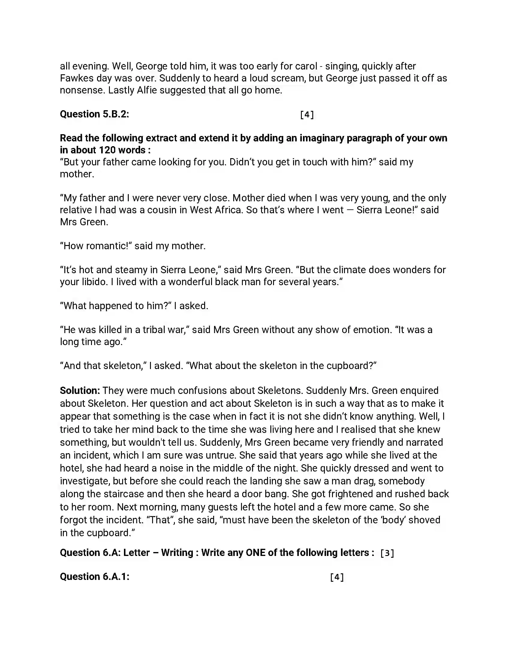 Maharashtra Board Class 12th 2015 English - March 2015 - Set-A Previous Year Paper 13