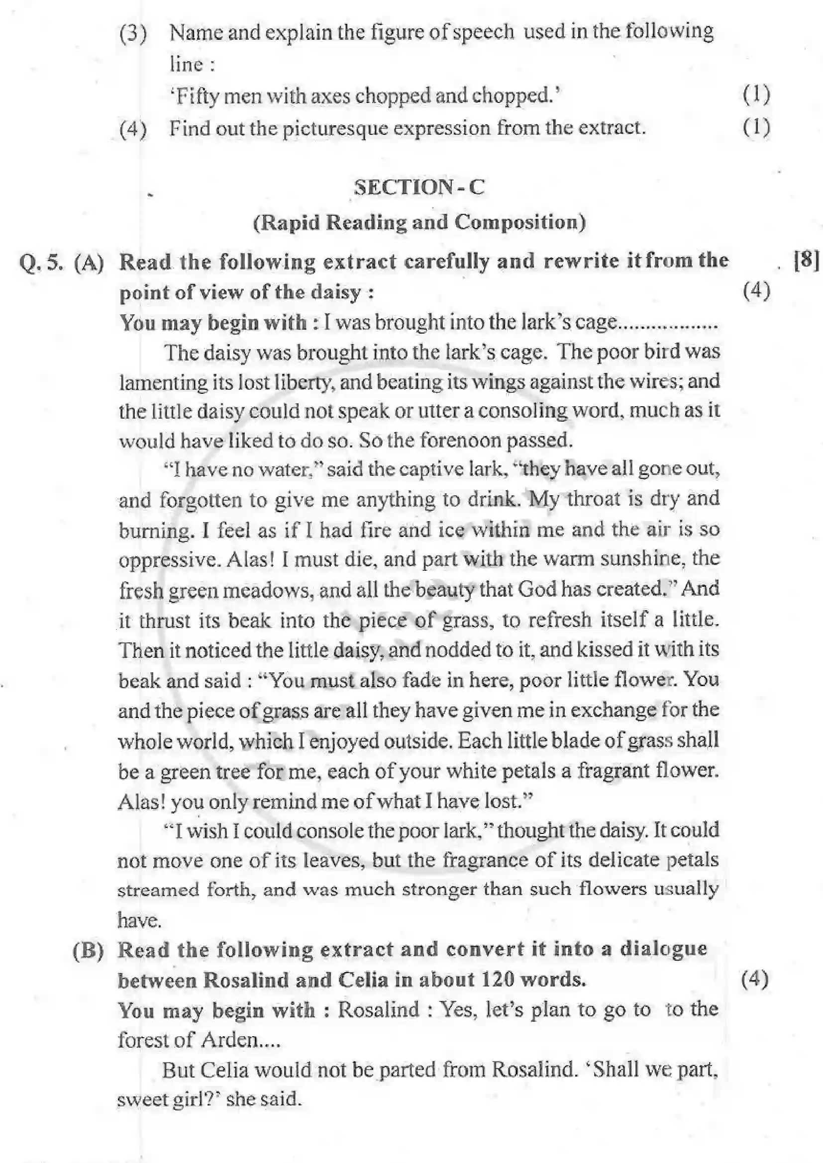 Maharashtra Board Class 12th 2015 English - March 2015 - Set-B Previous Year Paper 8