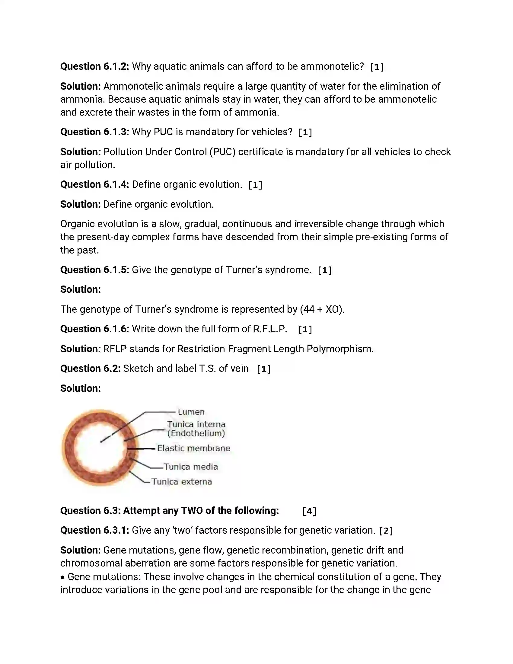 Maharashtra Board Class 12th 2016 Biology - March 2016 Previous Year Paper 11