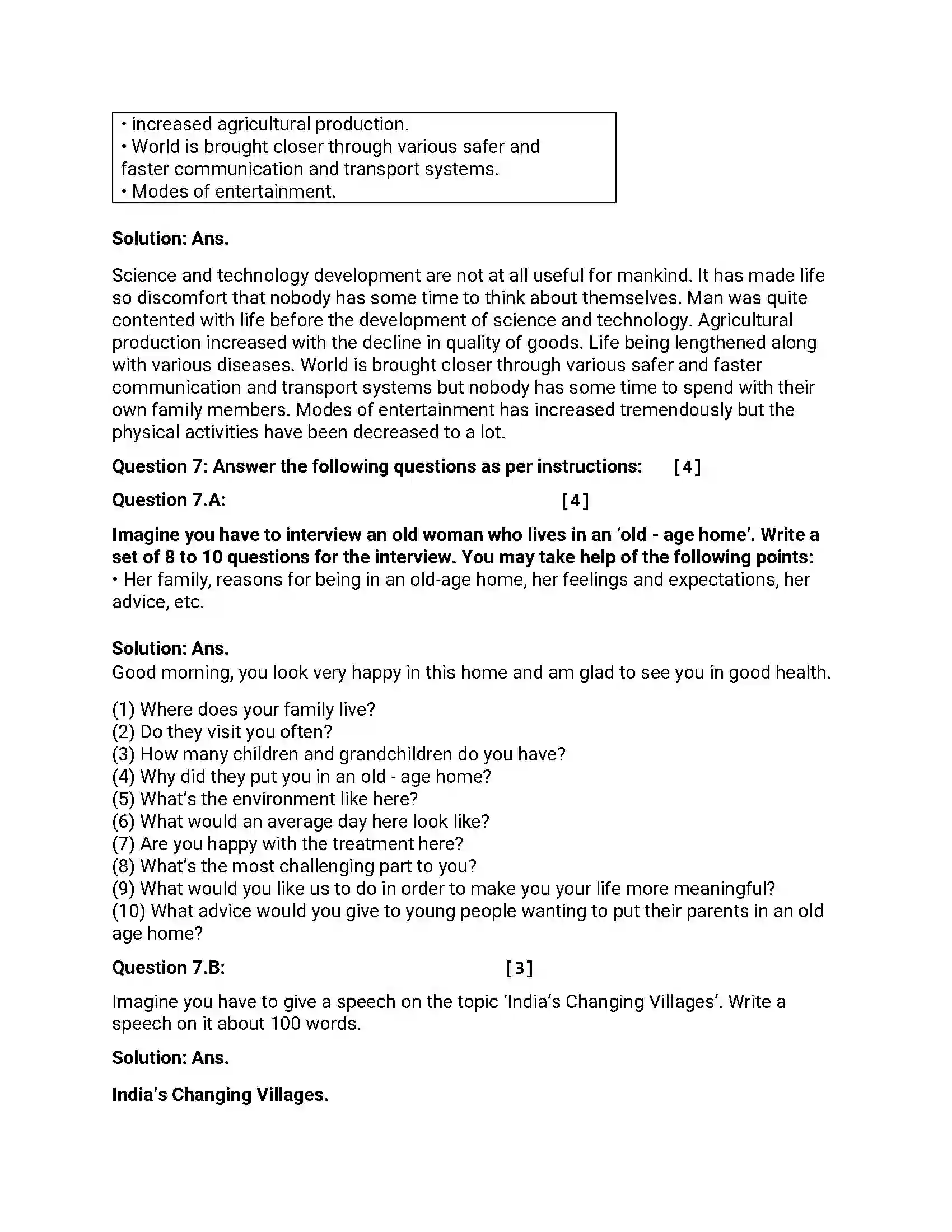 Maharashtra Board Class 12th 2016 English - March 2016 - Set-A Previous Year Paper 18