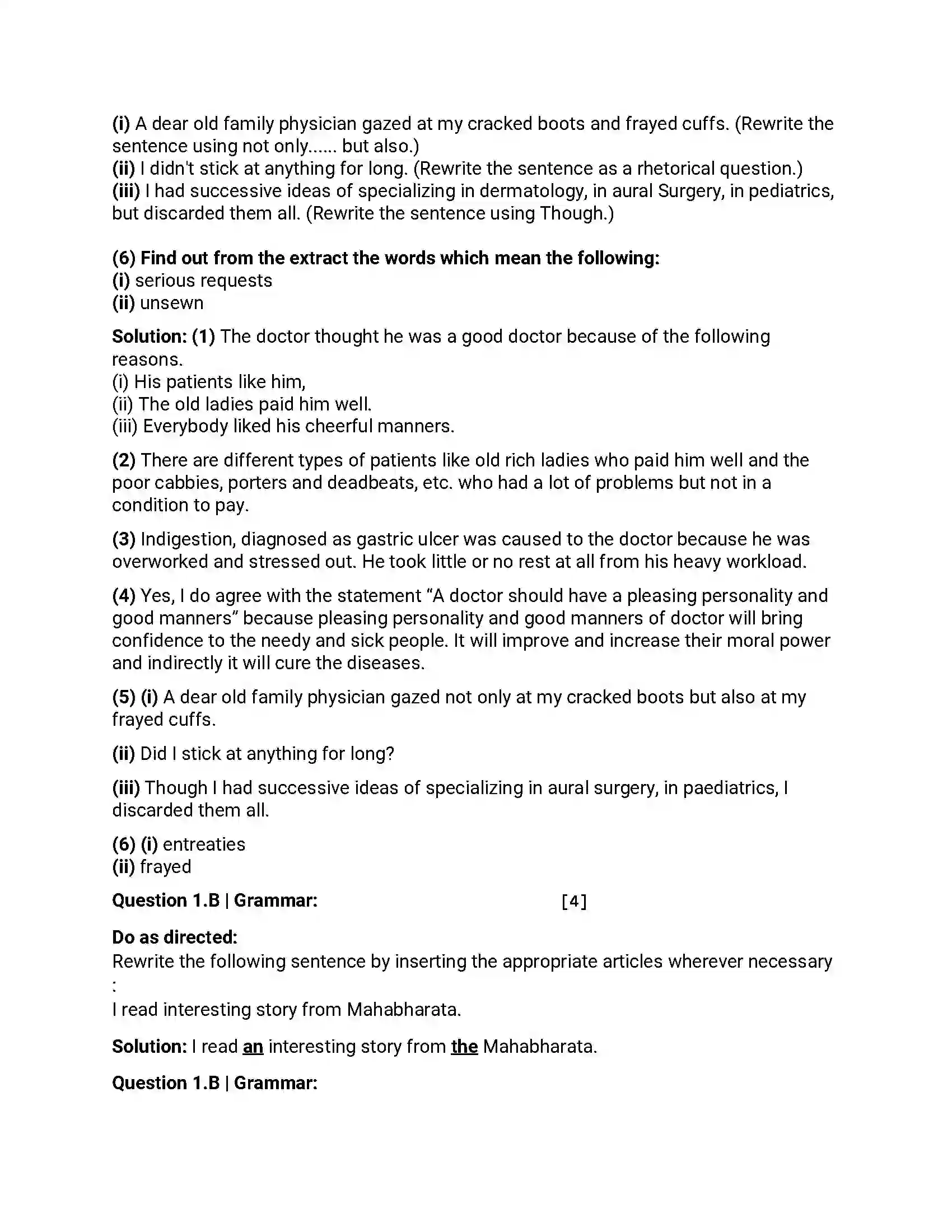 Maharashtra Board Class 12th 2016 English - March 2016 - Set-A Previous Year Paper 2