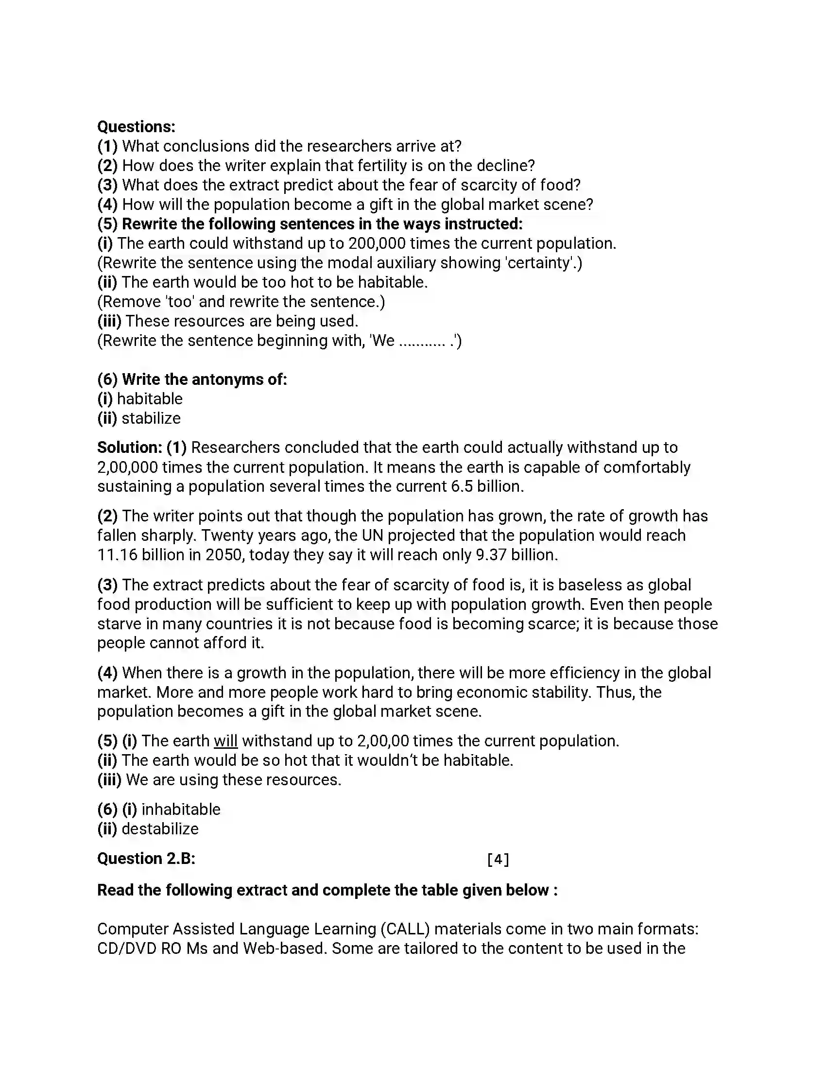 Maharashtra Board Class 12th 2016 English - March 2016 - Set-A Previous Year Paper 4