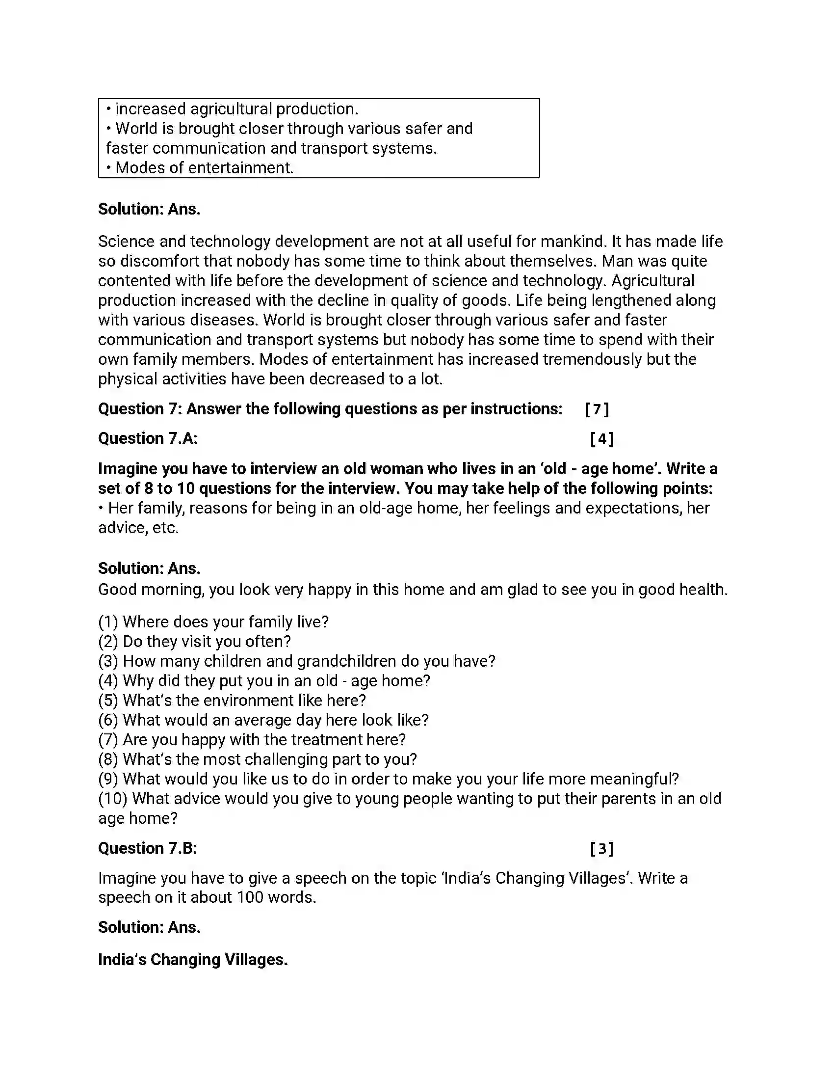 Maharashtra Board Class 12th 2016 English - March 2016 - Set-B Previous Year Paper 18
