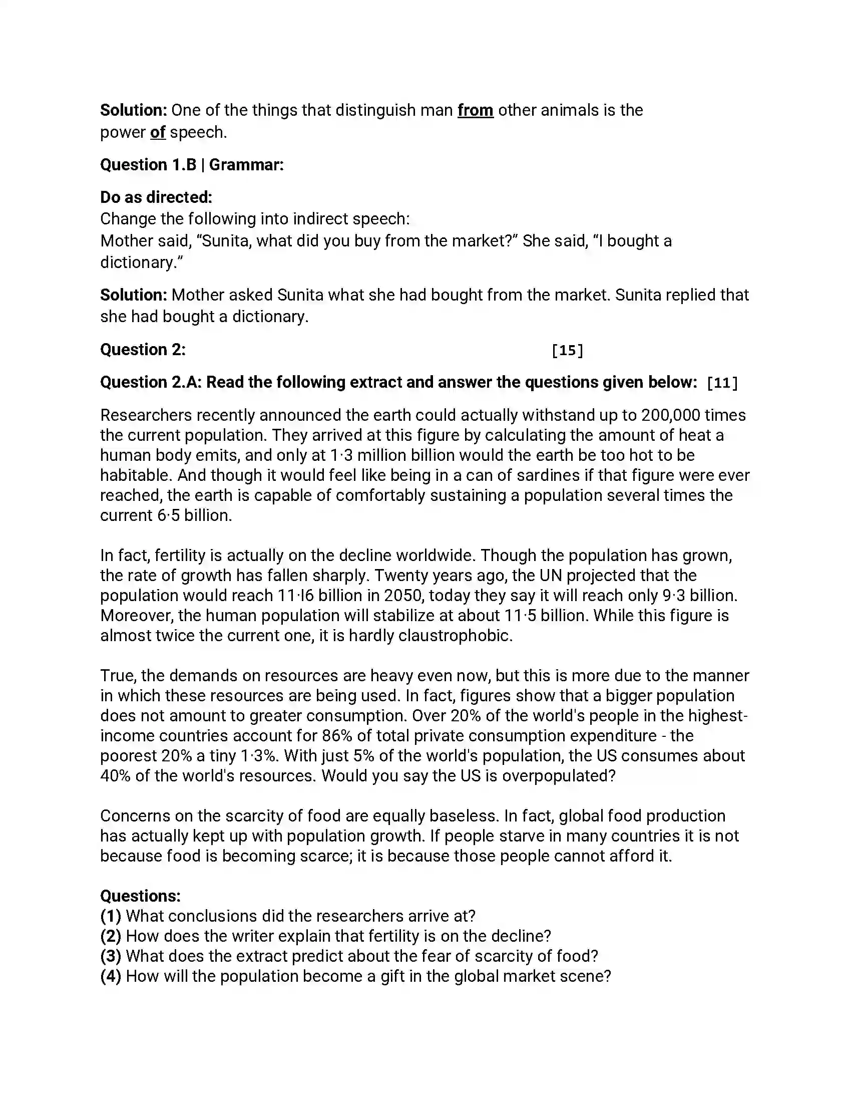 Maharashtra Board Class 12th 2016 English - March 2016 - Set-B Previous Year Paper 3
