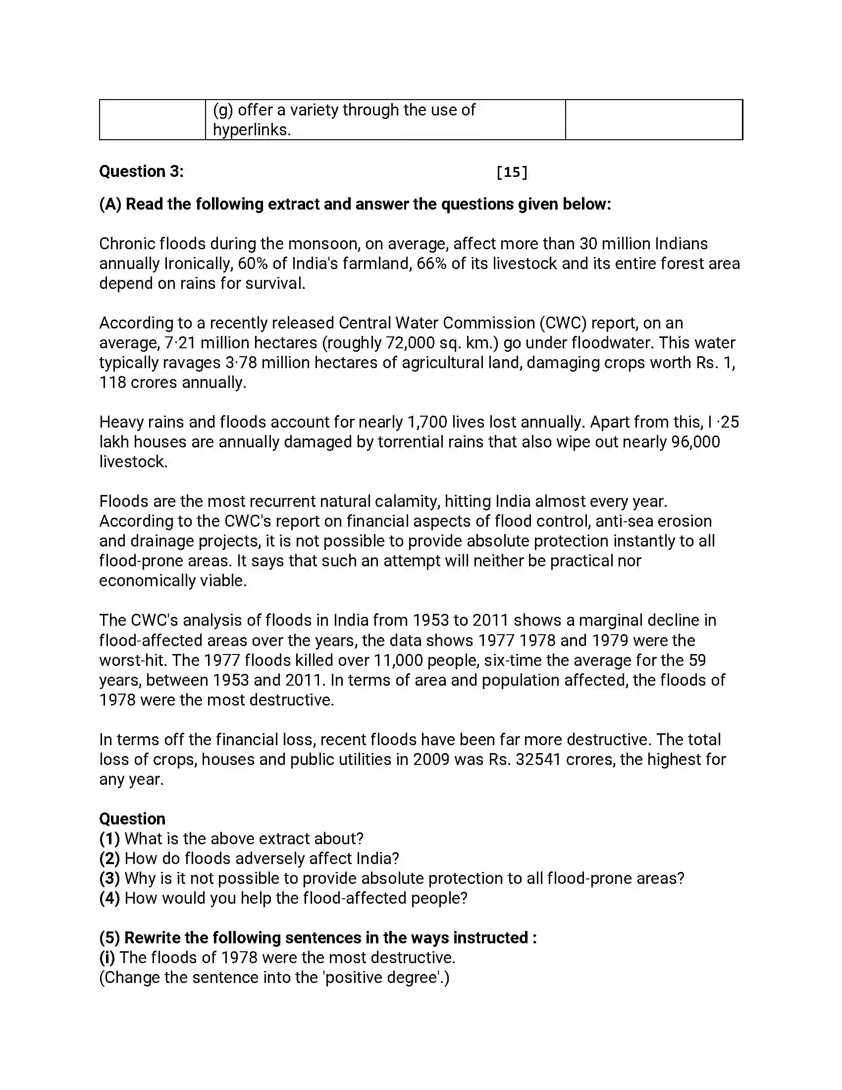 Maharashtra Board Class 12th 2016 English - March 2016 - Set-B Previous Year Paper 6