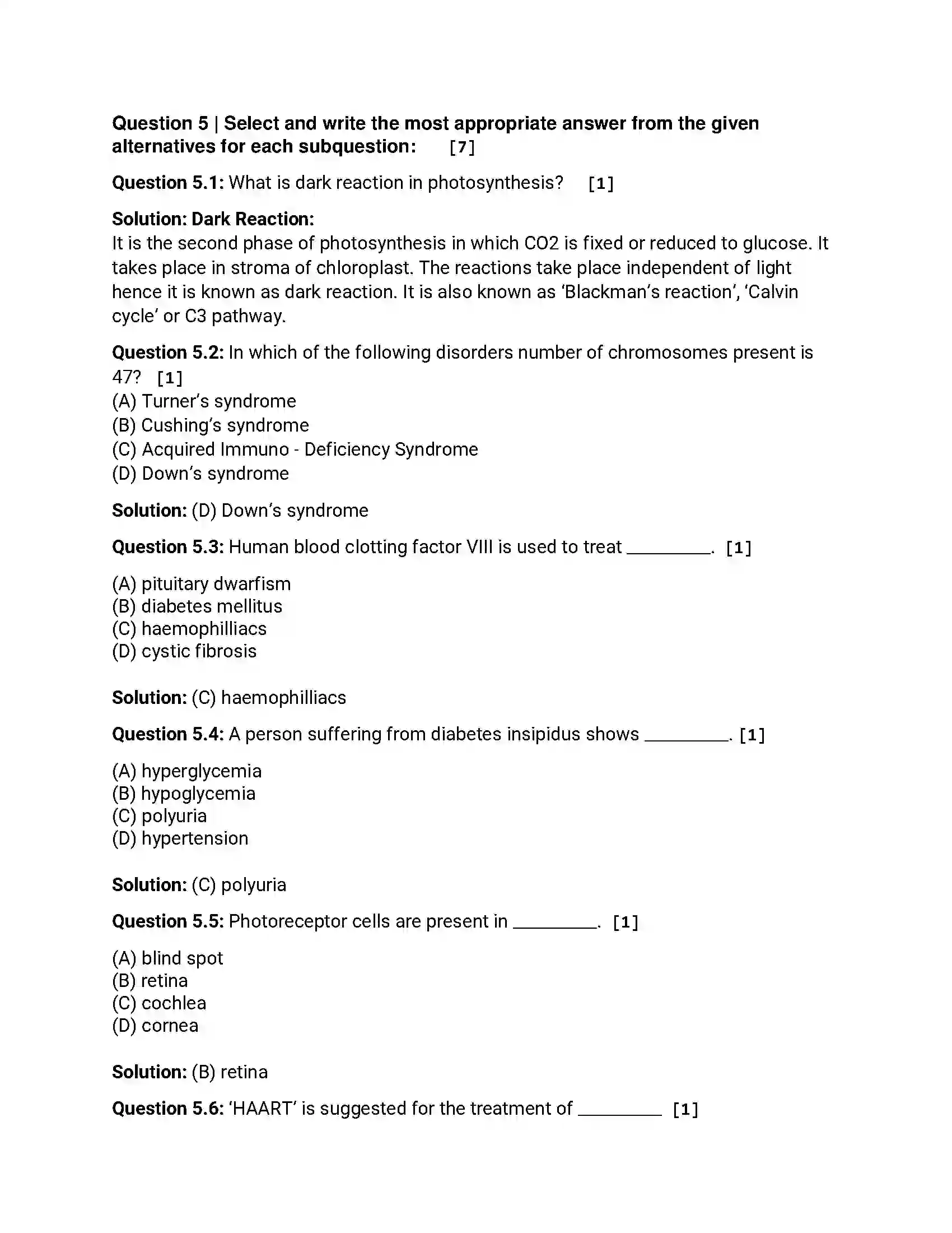 Maharashtra Board Class 12th 2016 Biology - Jul 2016 Previous Year Paper 12
