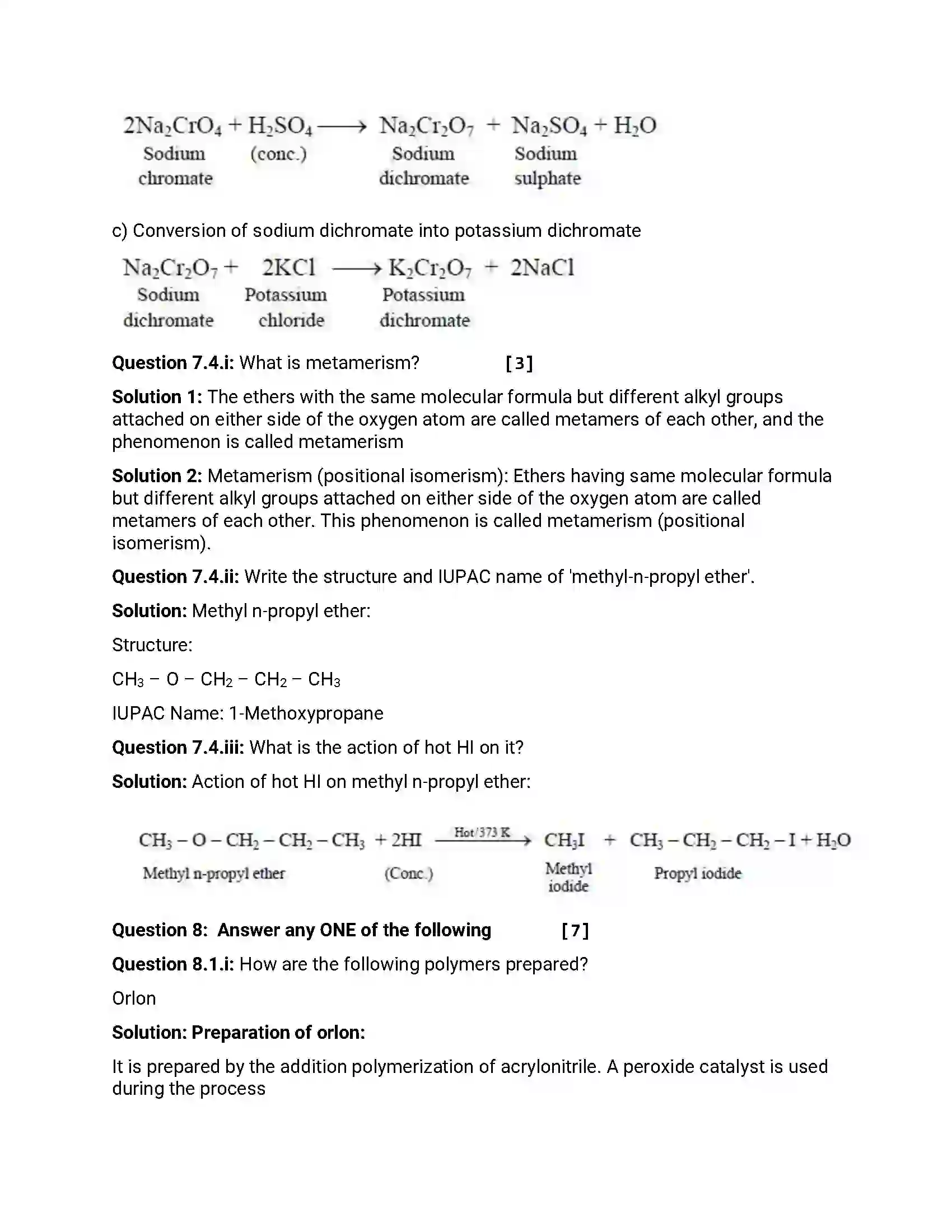 Maharashtra Board Class 12th 2016 Chemistry - Jul 2016 Previous Year Paper 21