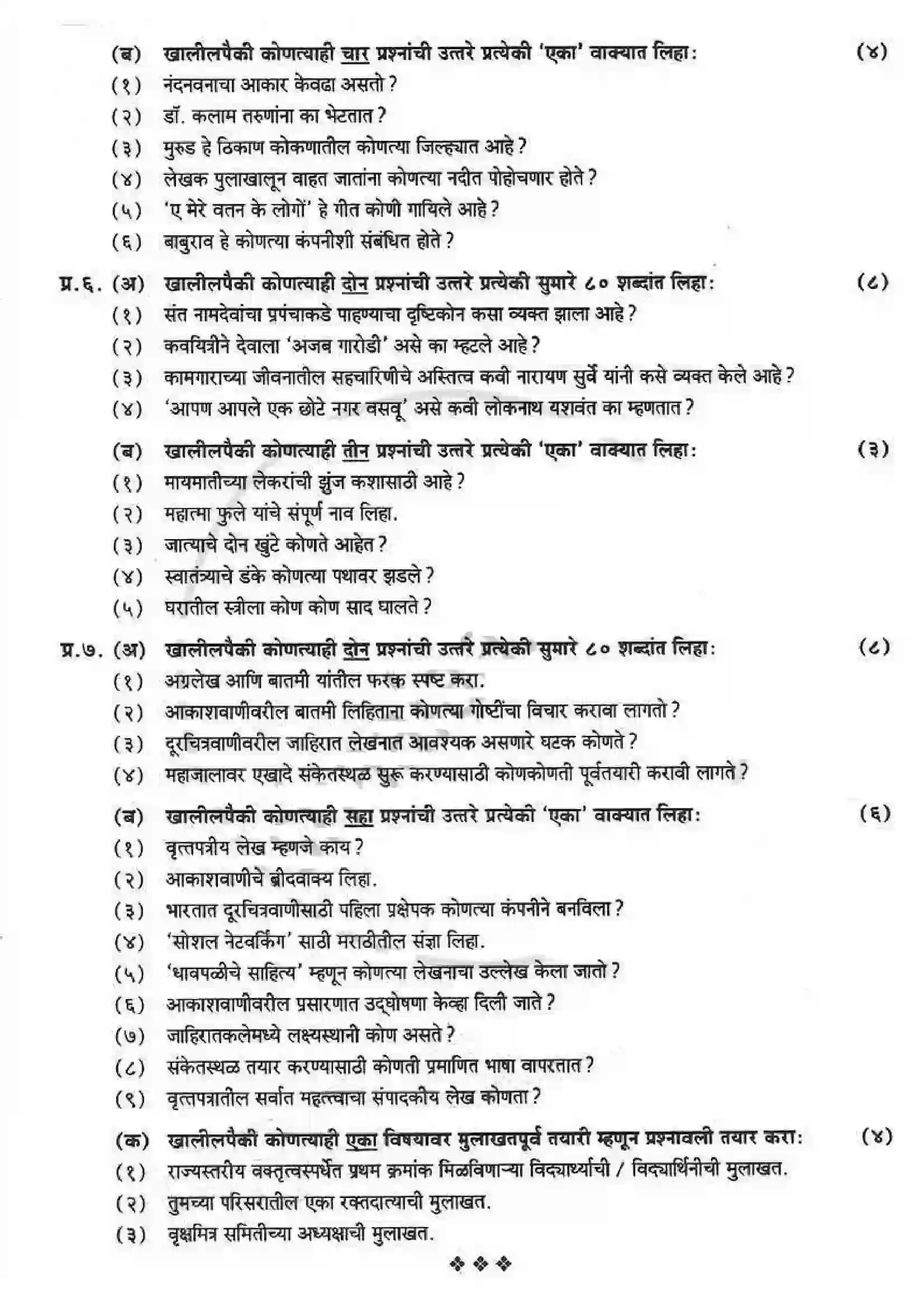 Maharashtra Board Class 12th 2016 Marathi - Jul 2016 Previous Year Paper 4