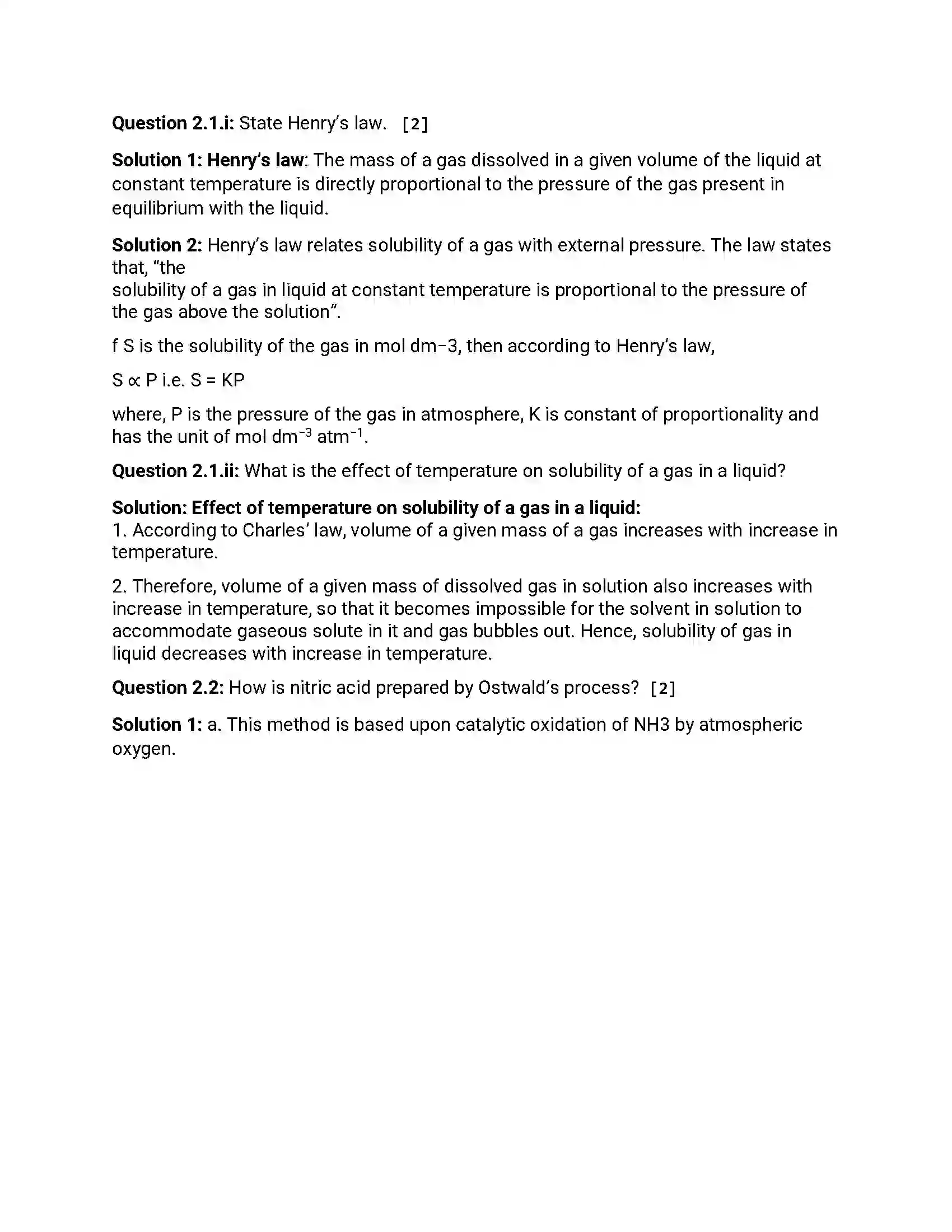 Maharashtra Board Class 12th 2017 Chemistry - Jul 2017 Previous Year Paper 3